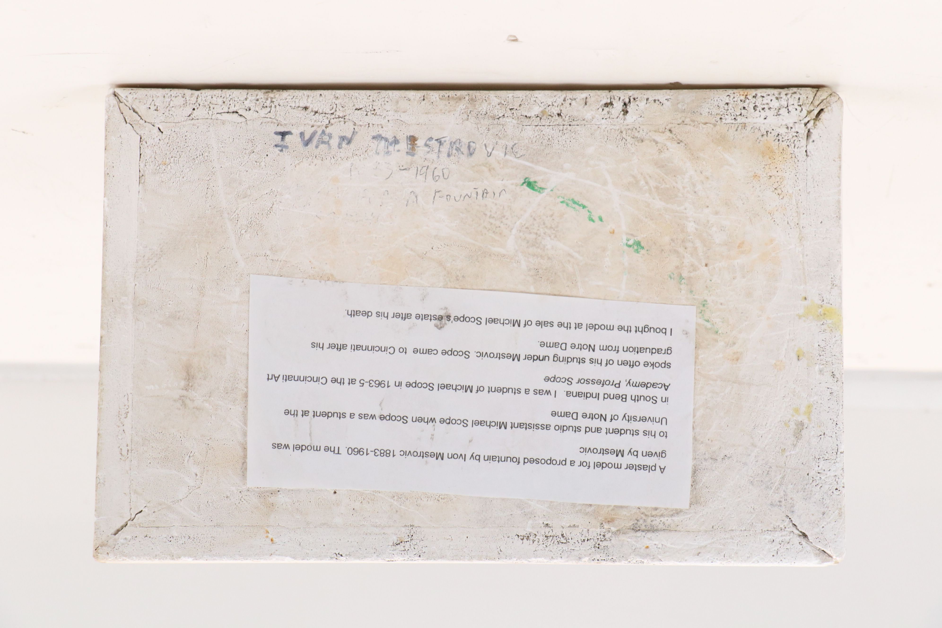 Ivan Meštrović Painted Plaster Model for Fountain, Circa 1940s