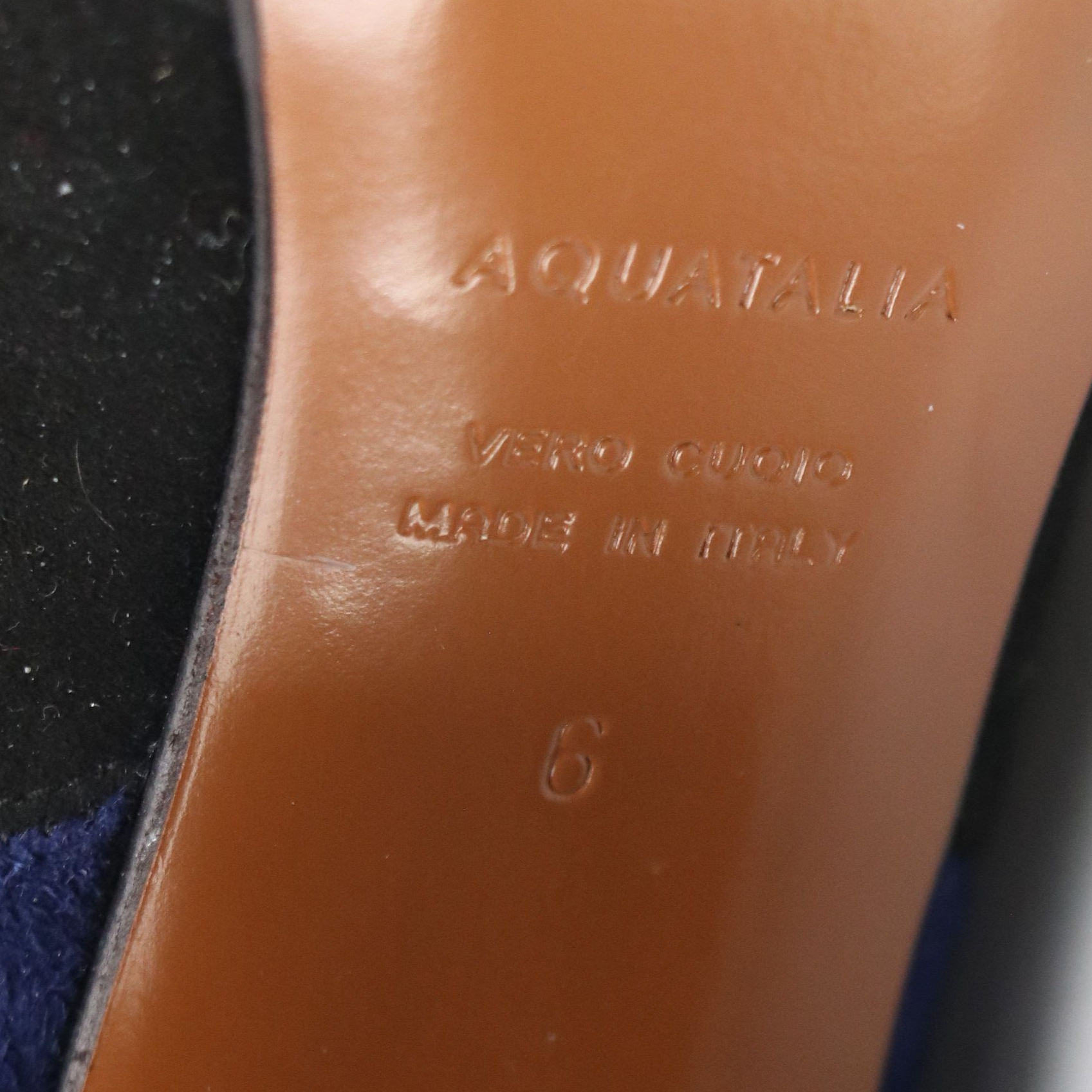 Aquatalia Vale Ankle Booties in Black/Blue Stretch Suede