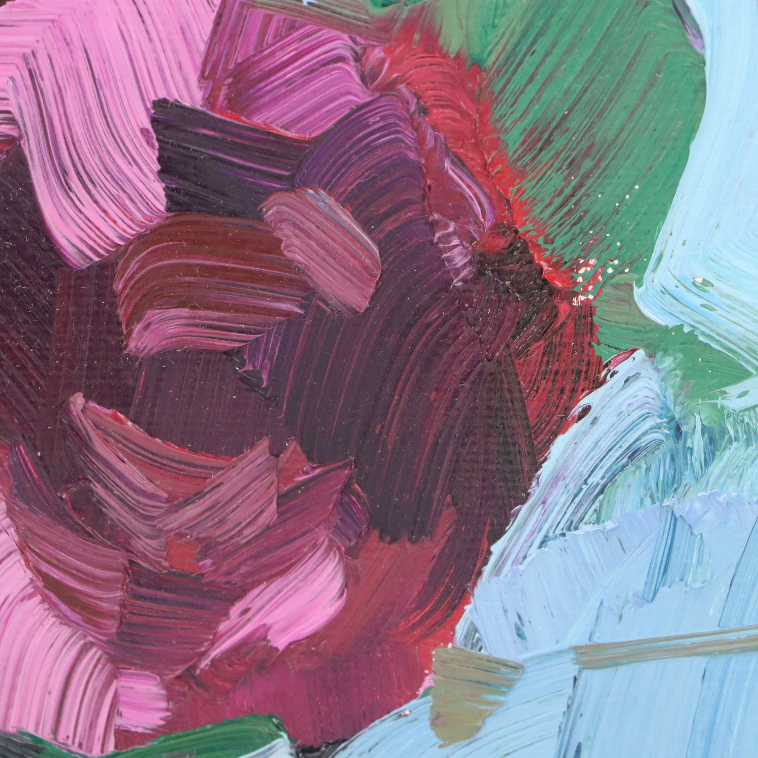 Jose Trujillo Oil Painting "Red Roses II," 2022