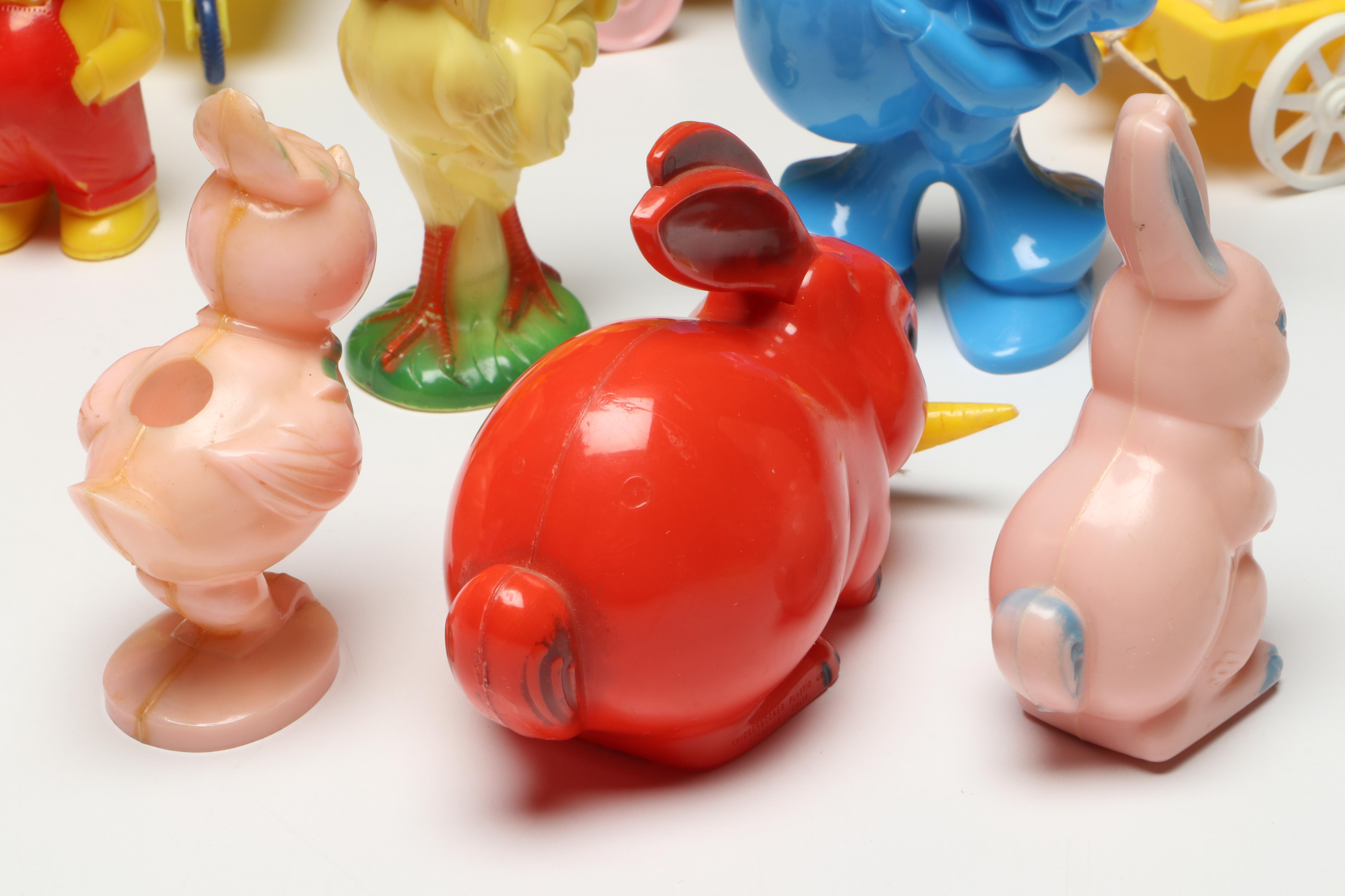 Knickerbocker, Ideal with Other Plastic Easter Toys, Candy Containers and More