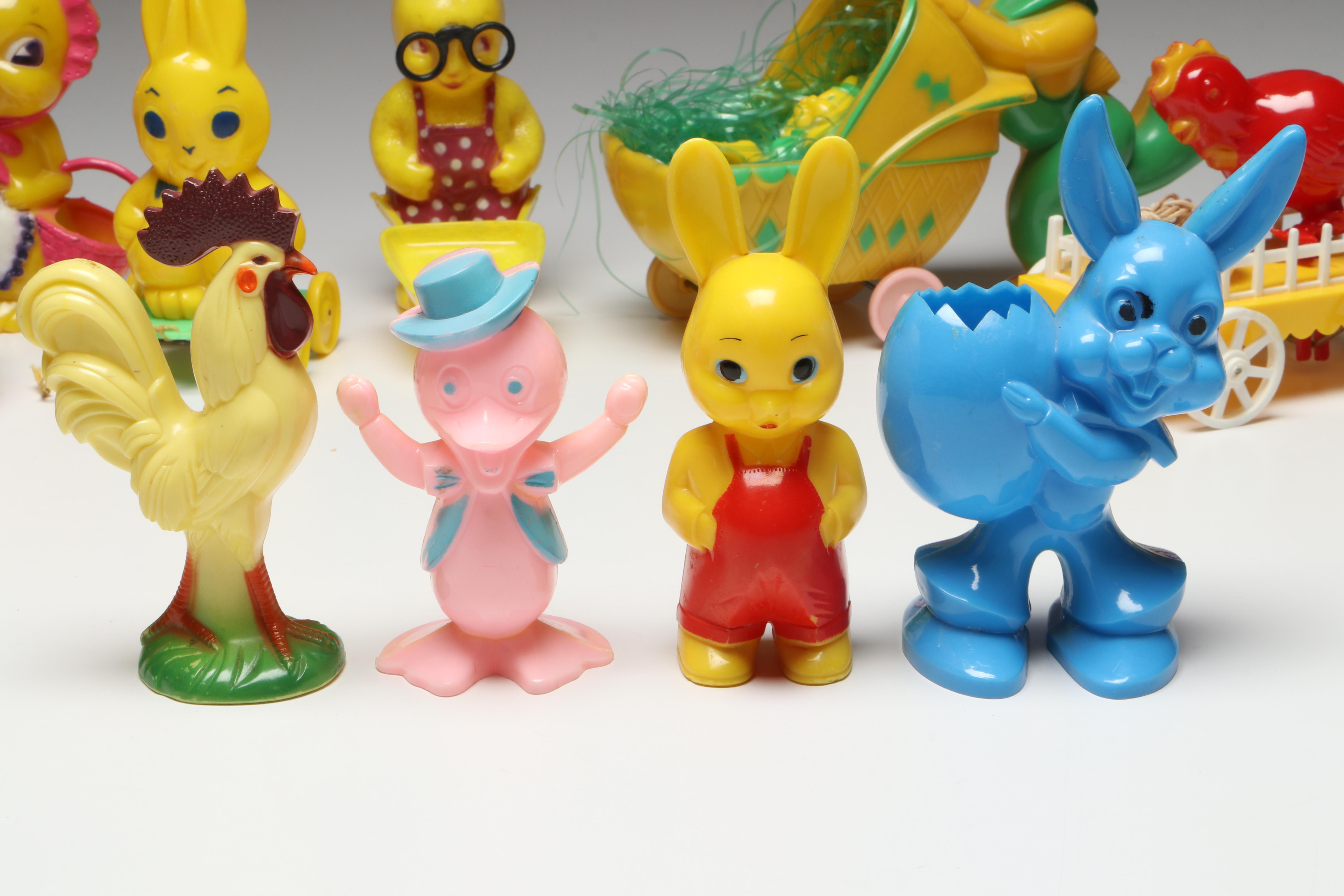 Knickerbocker, Ideal with Other Plastic Easter Toys, Candy Containers and More