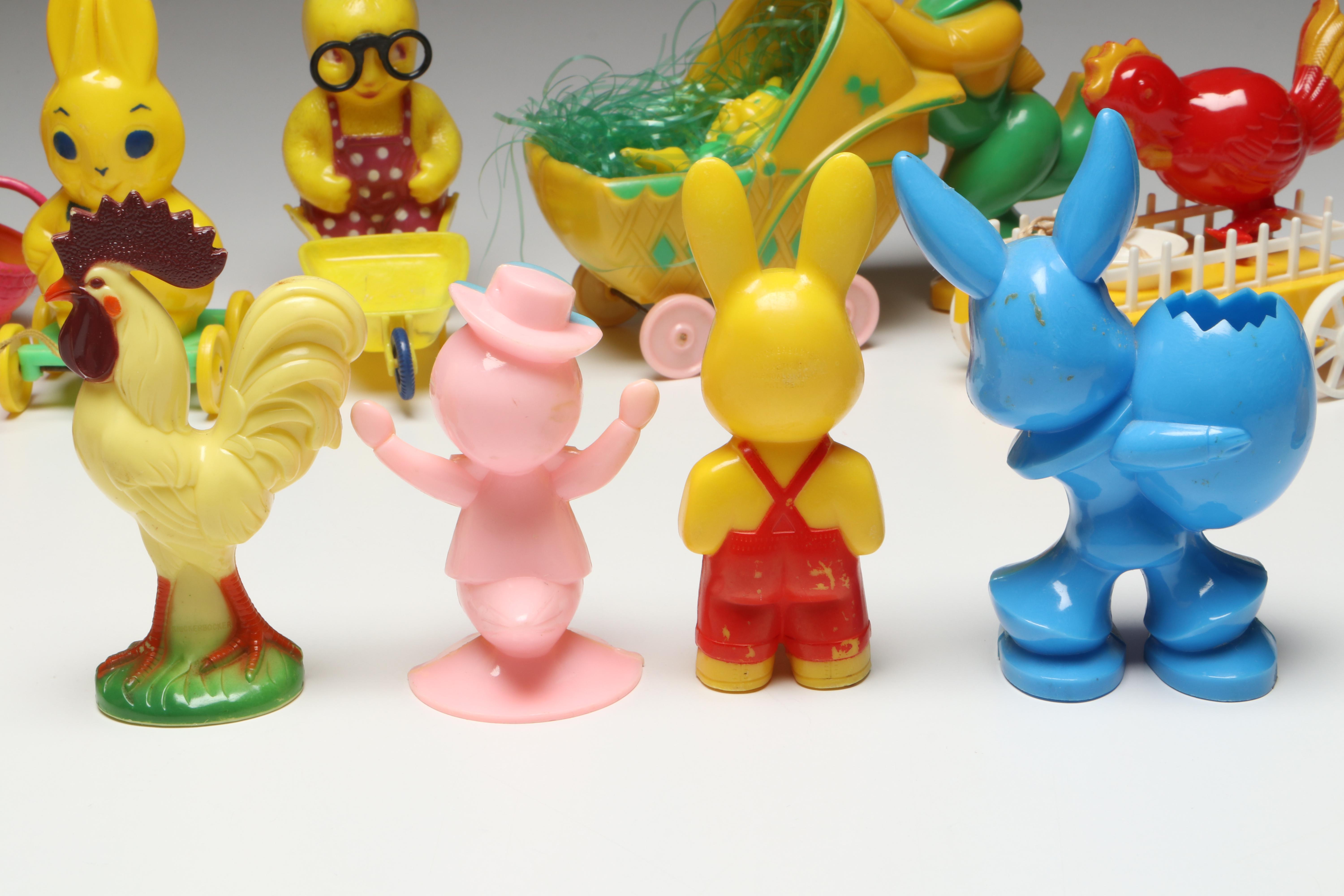 Knickerbocker, Ideal with Other Plastic Easter Toys, Candy Containers and More