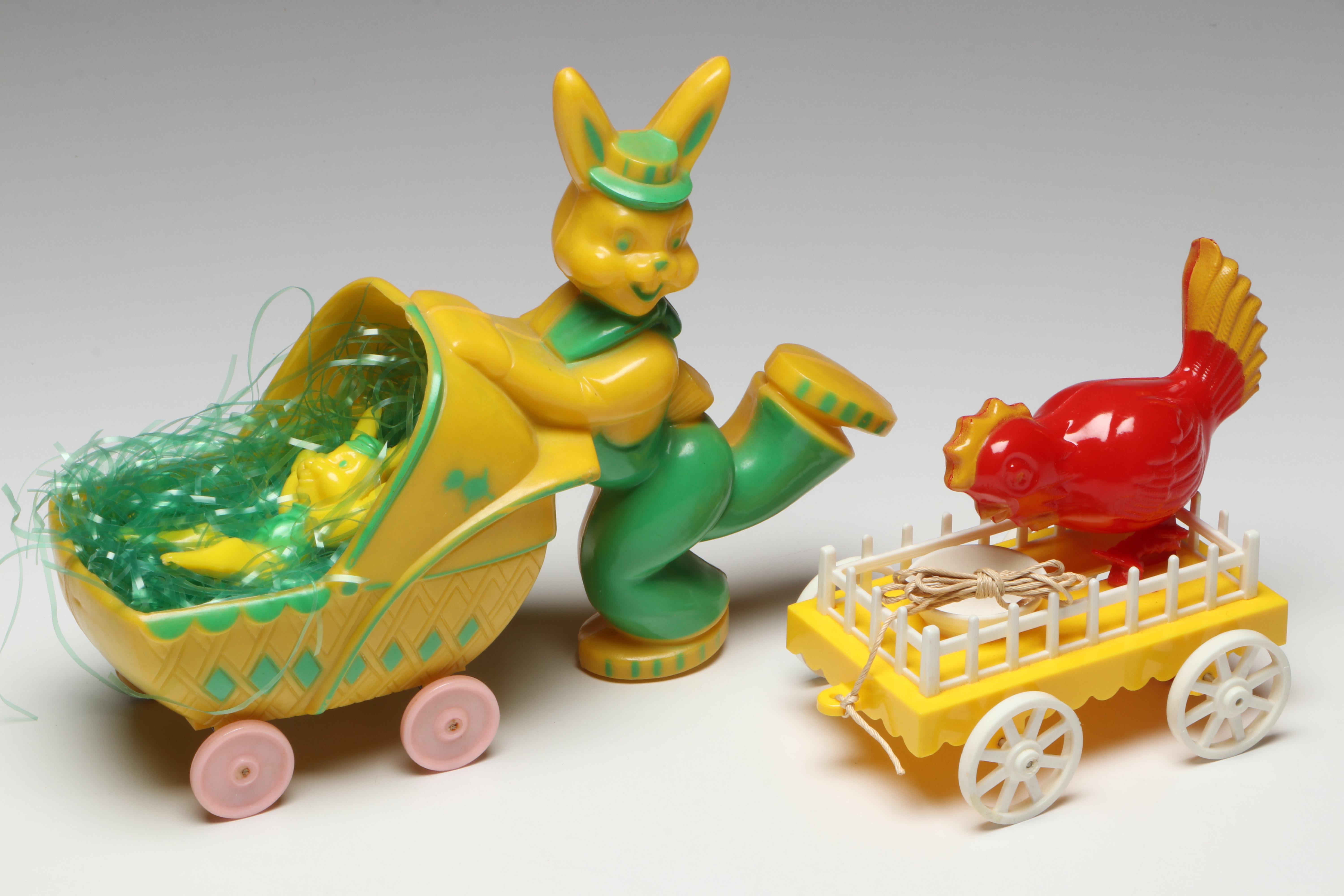 Knickerbocker, Ideal with Other Plastic Easter Toys, Candy Containers and More