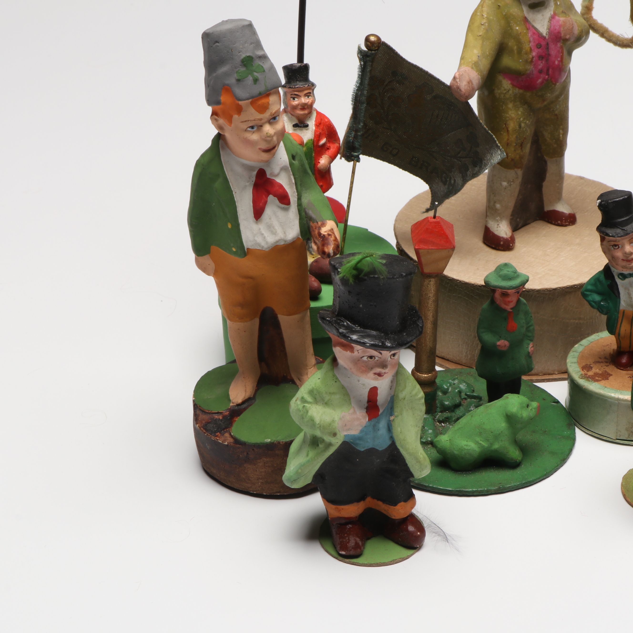 German with Other Papier-Mâché Saint Patrick's Day Candy Containers and Figures