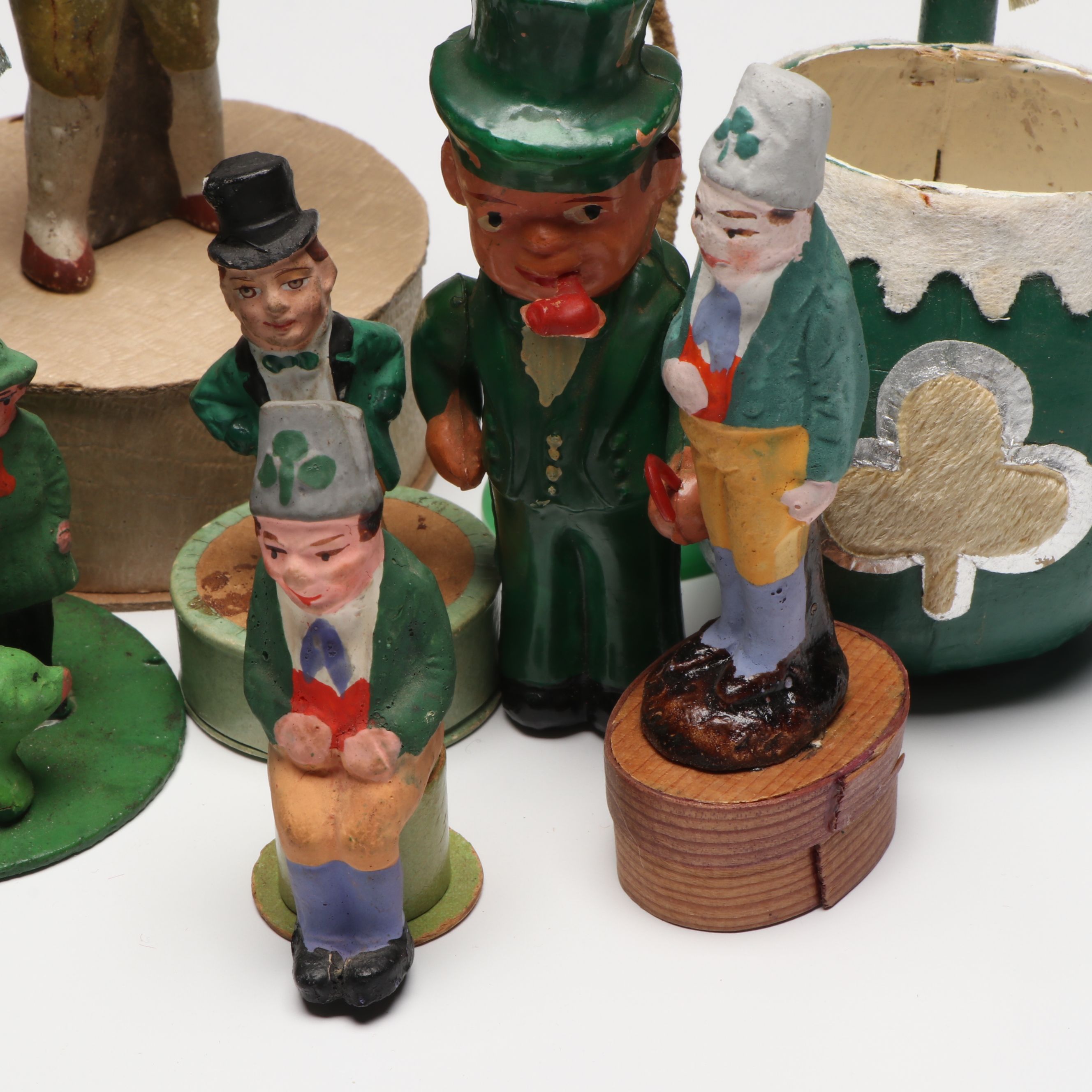 German with Other Papier-Mâché Saint Patrick's Day Candy Containers and Figures