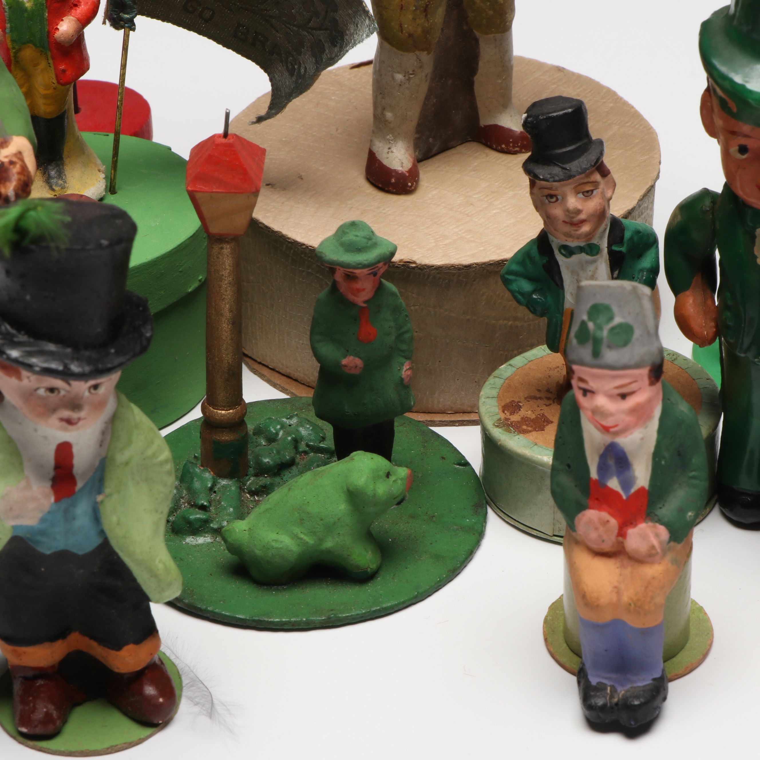 German with Other Papier-Mâché Saint Patrick's Day Candy Containers and Figures