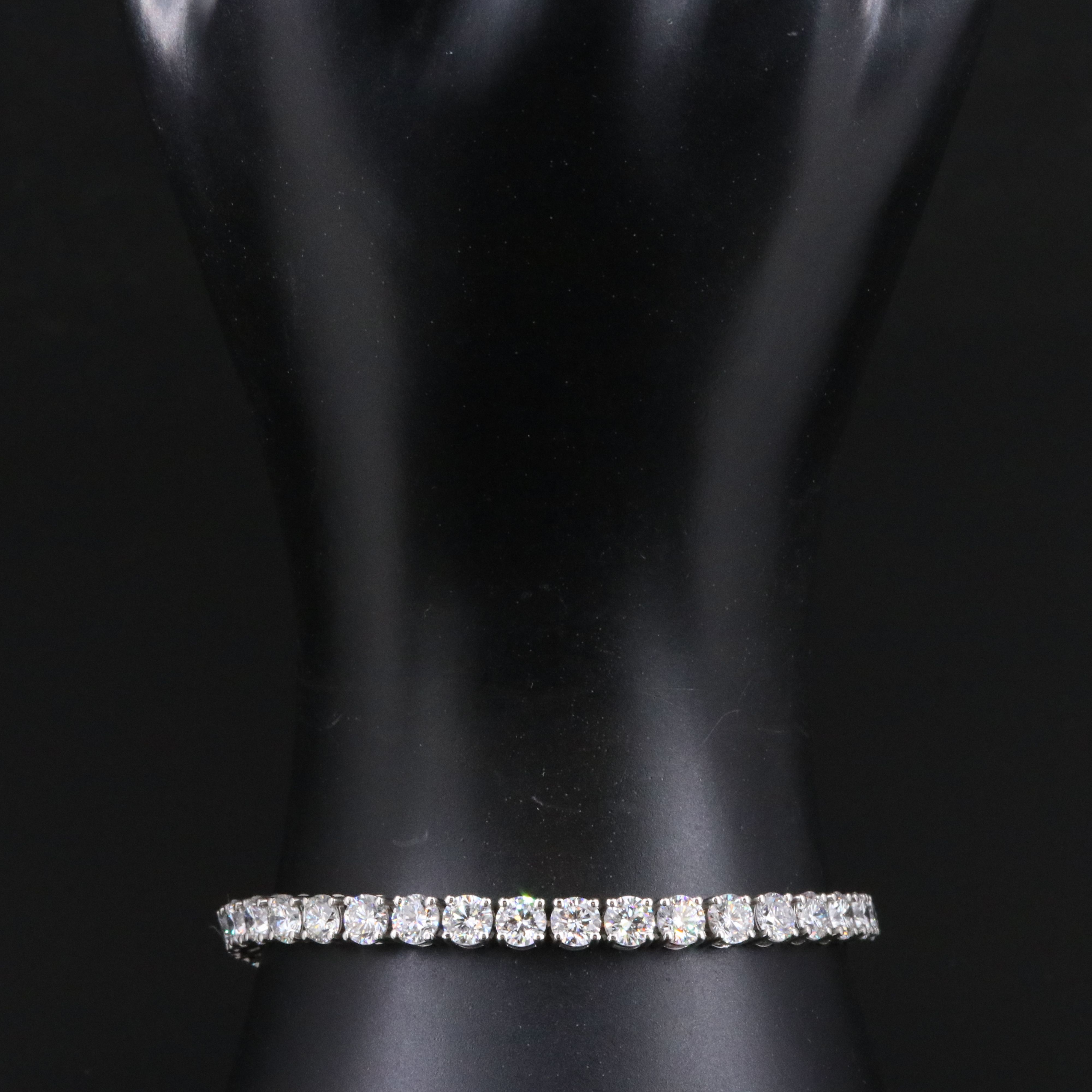 Platinum 14.48 CTW Lab Grown Diamond Line Bracelet