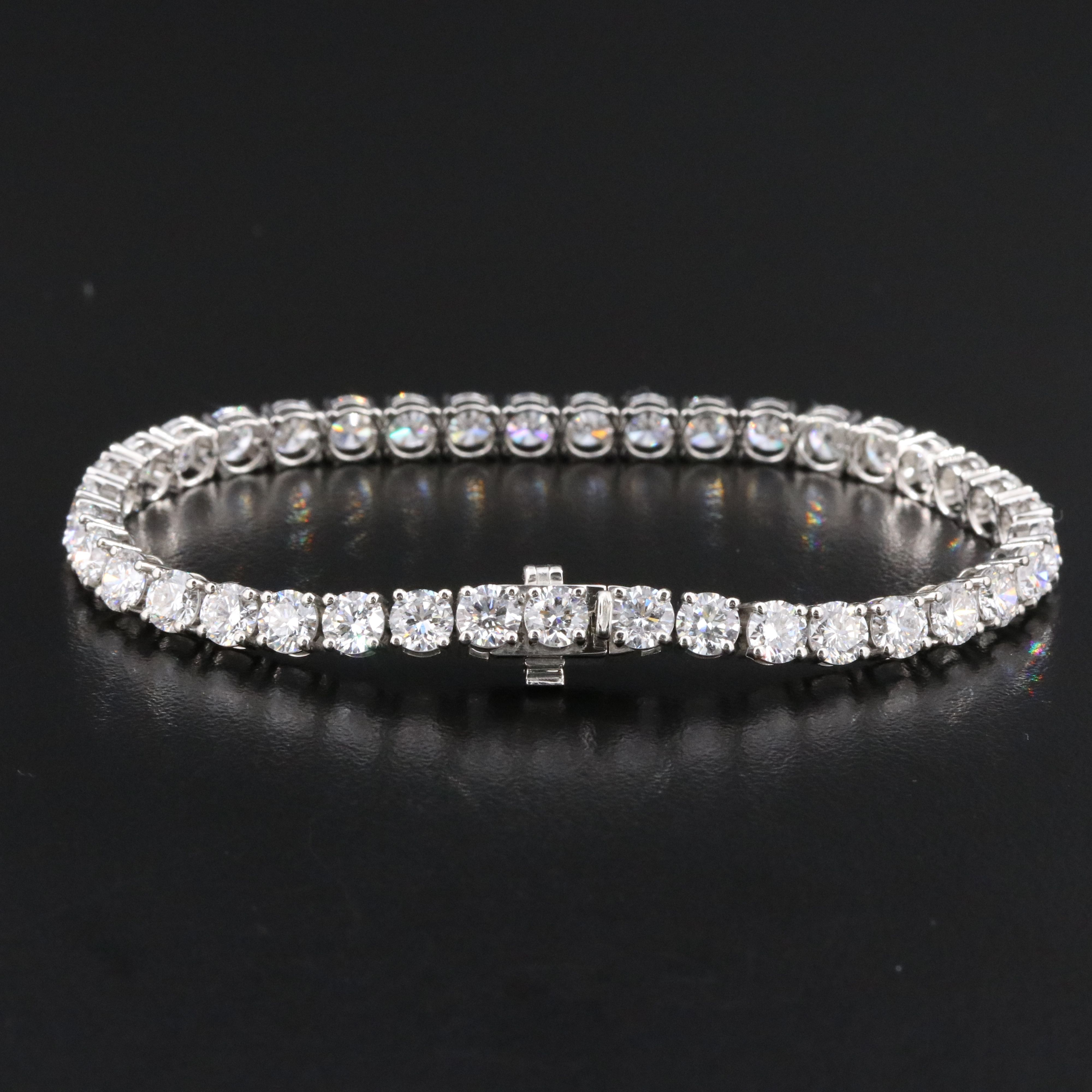 Platinum 14.48 CTW Lab Grown Diamond Line Bracelet