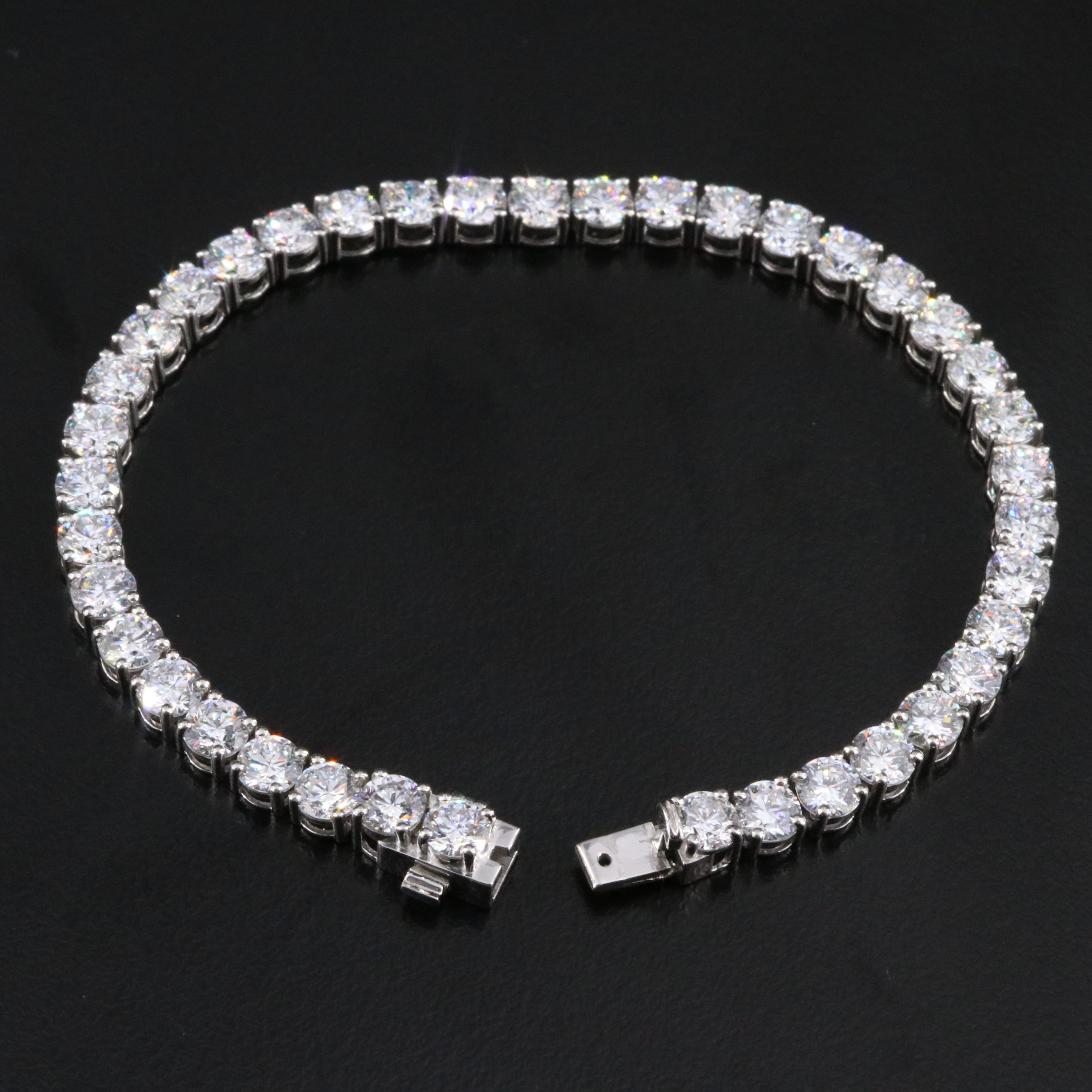 Platinum 14.48 CTW Lab Grown Diamond Line Bracelet