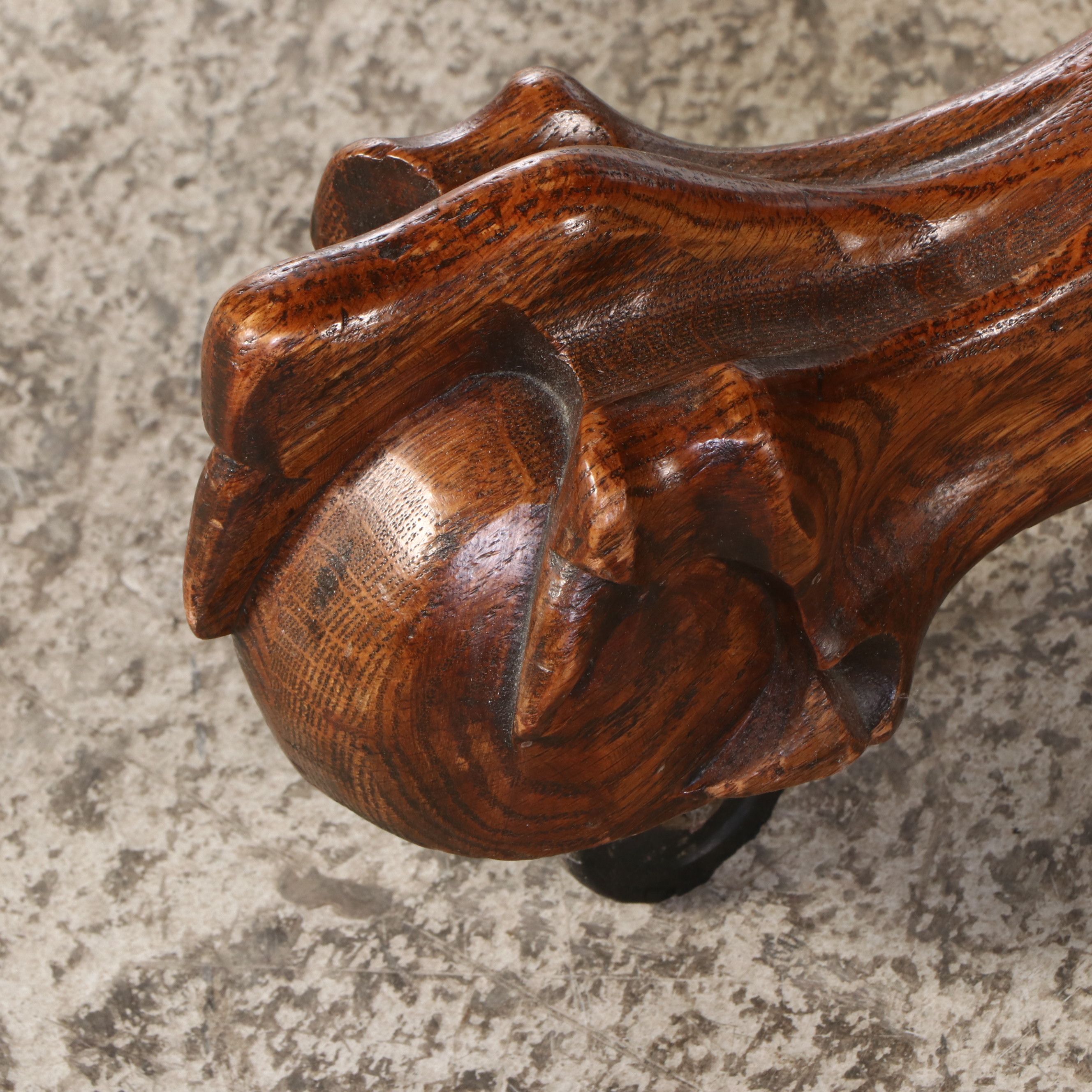 Seven Piece Victorian Style Oak Dining Set with Pressed Wood Chairs