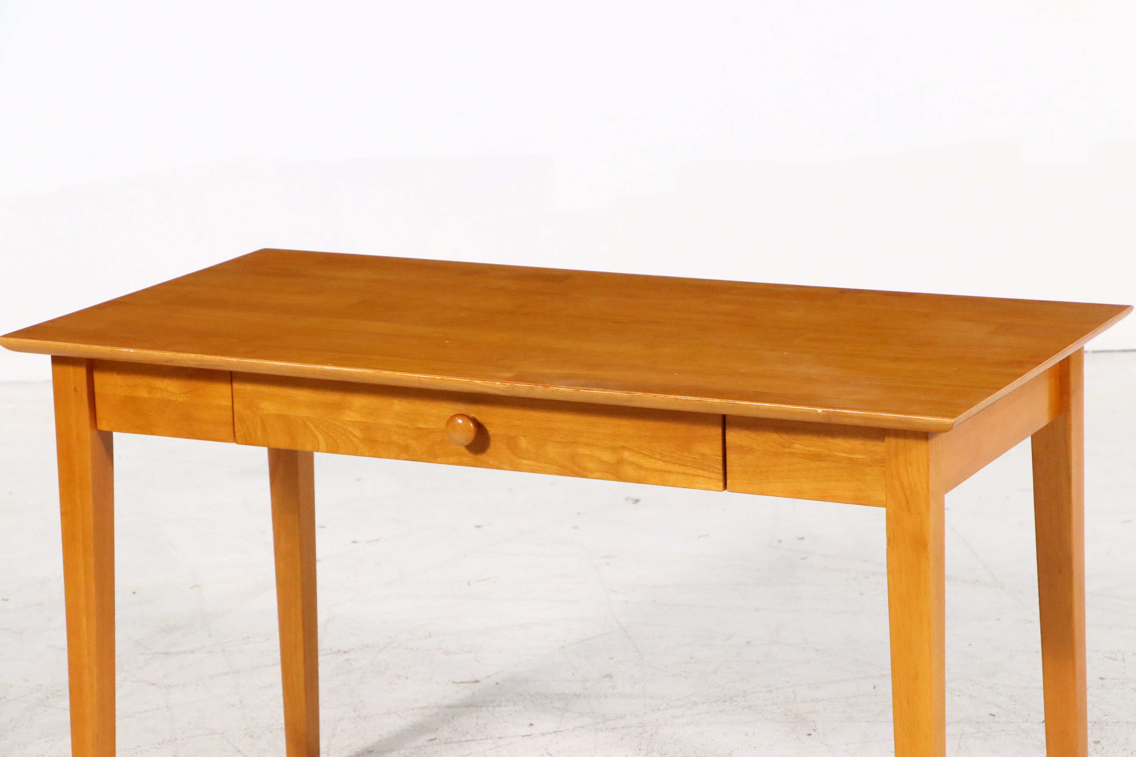 Shaker Style Honey Maple Finish Single Drawer Writing Table