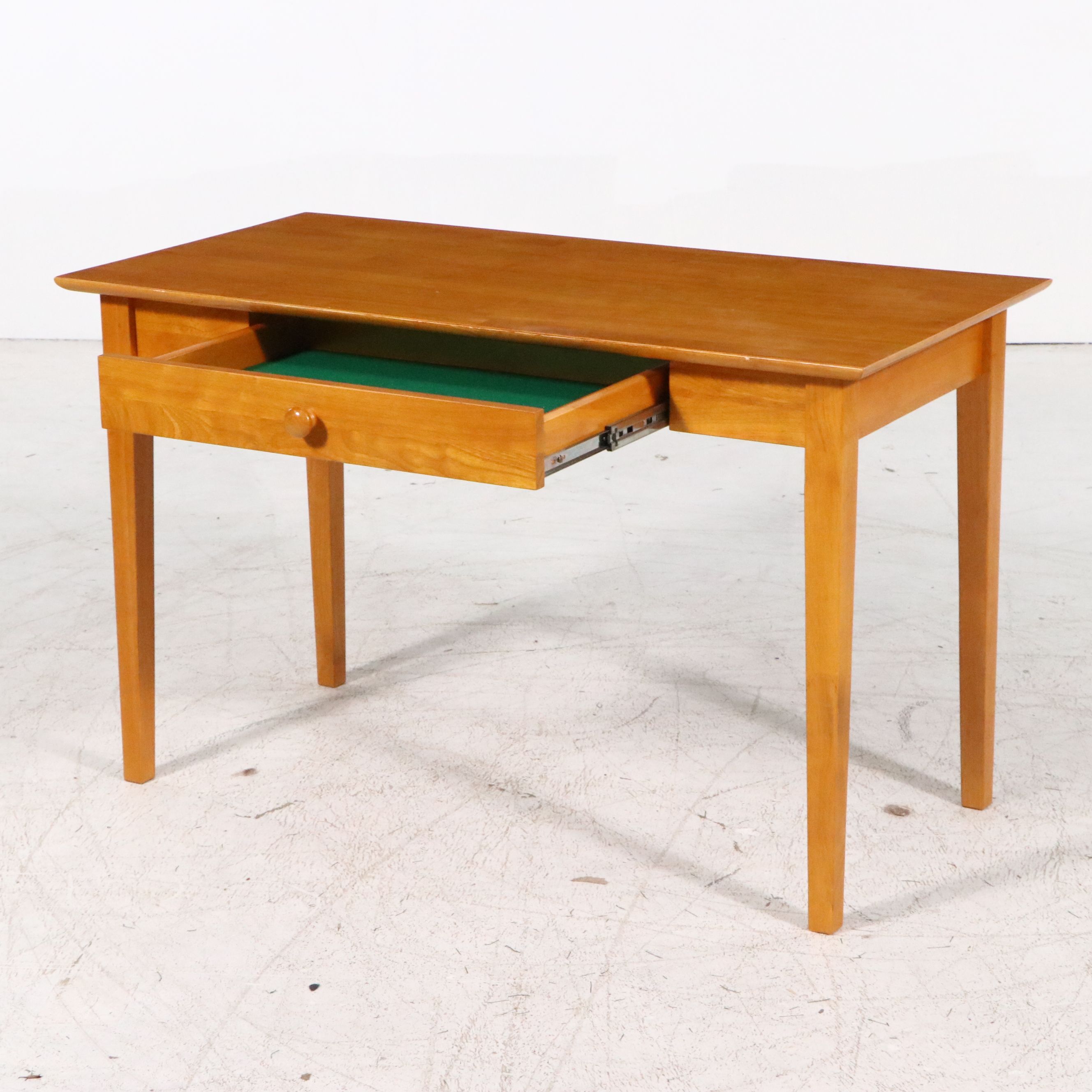 Shaker Style Honey Maple Finish Single Drawer Writing Table