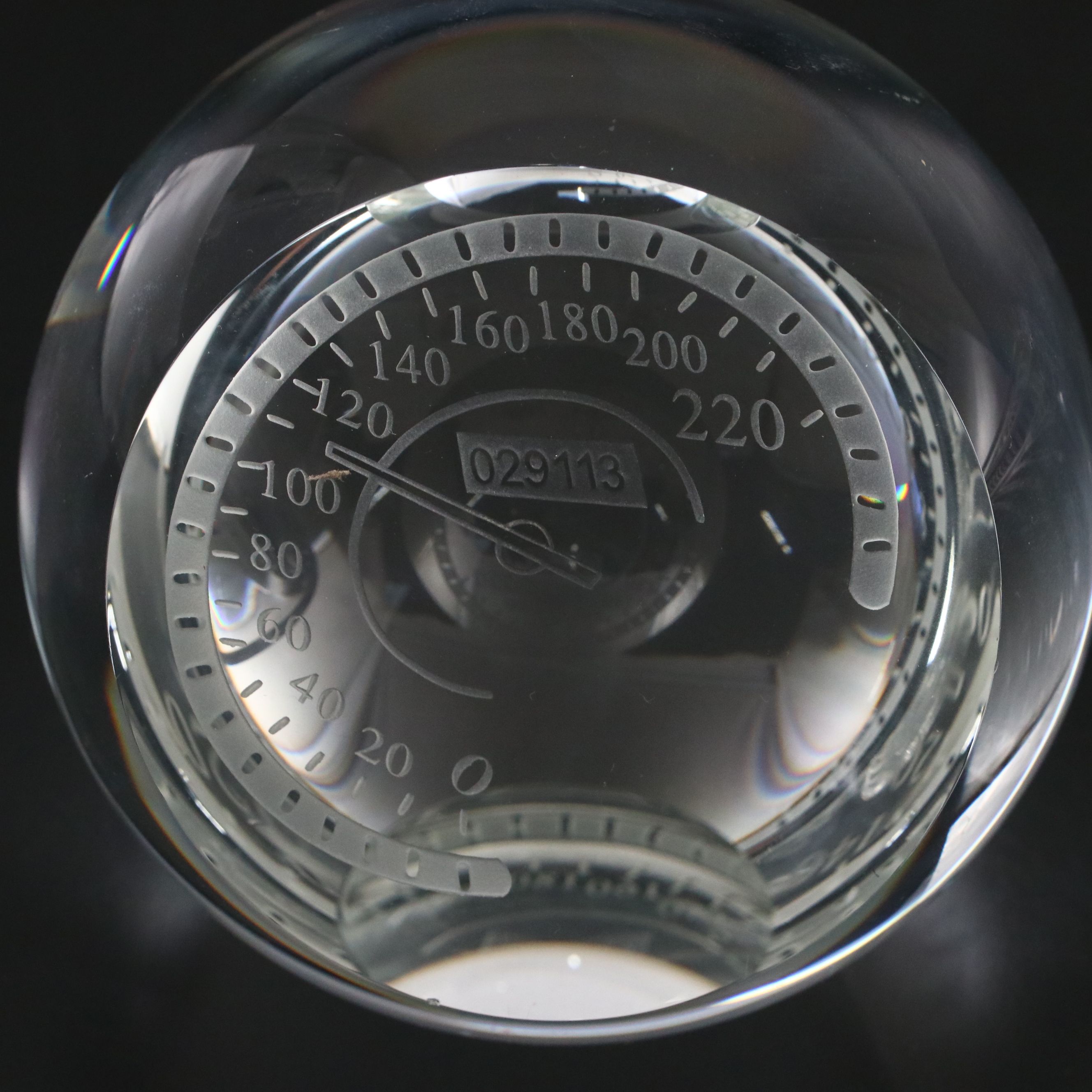 Fostoria Candle Holders with Crystal Speedometer Paperweight and Other Décor