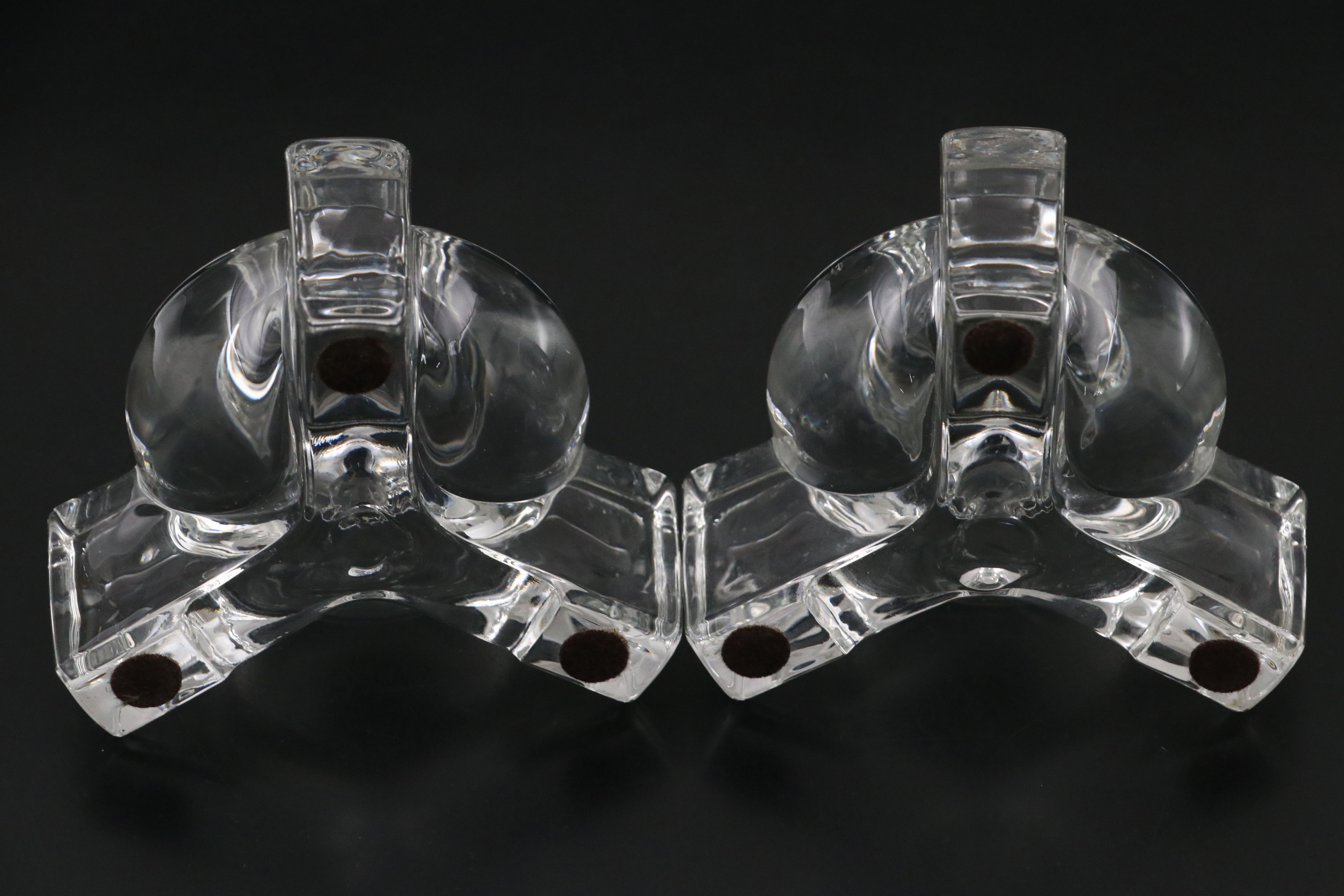 Fostoria Candle Holders with Crystal Speedometer Paperweight and Other Décor