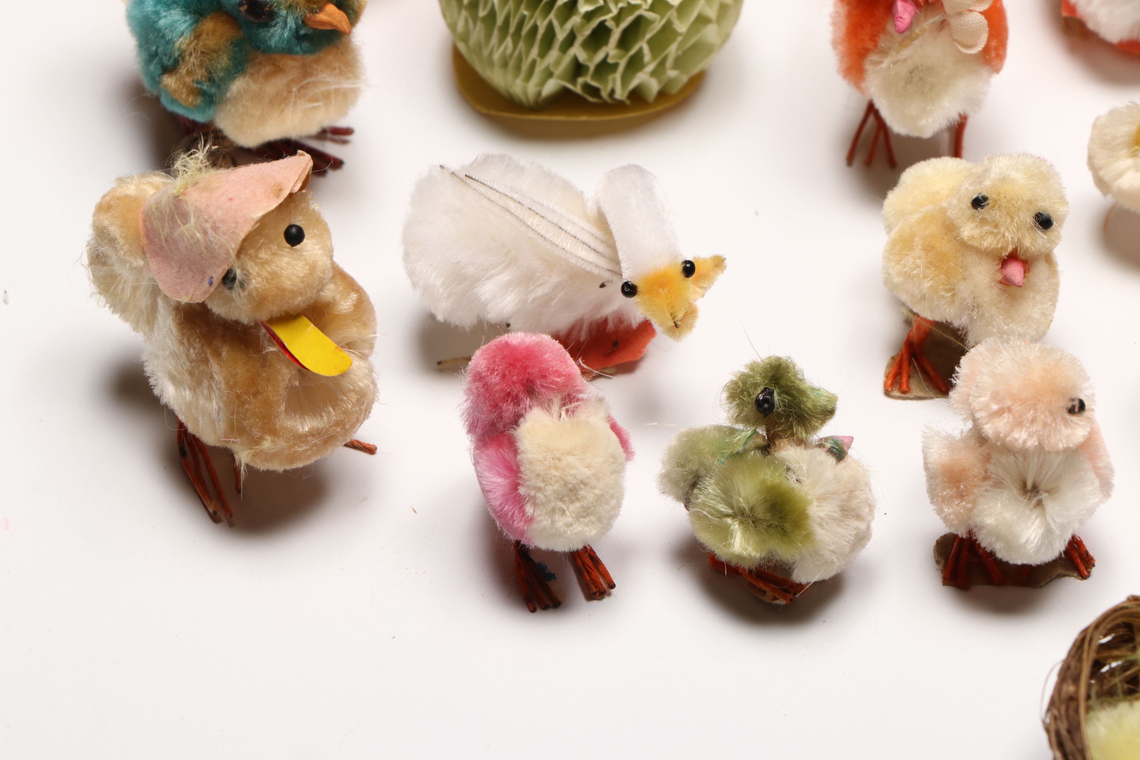 Victorian Style Milk Glass Eggs with Candy Container and Pom Pom Chicks