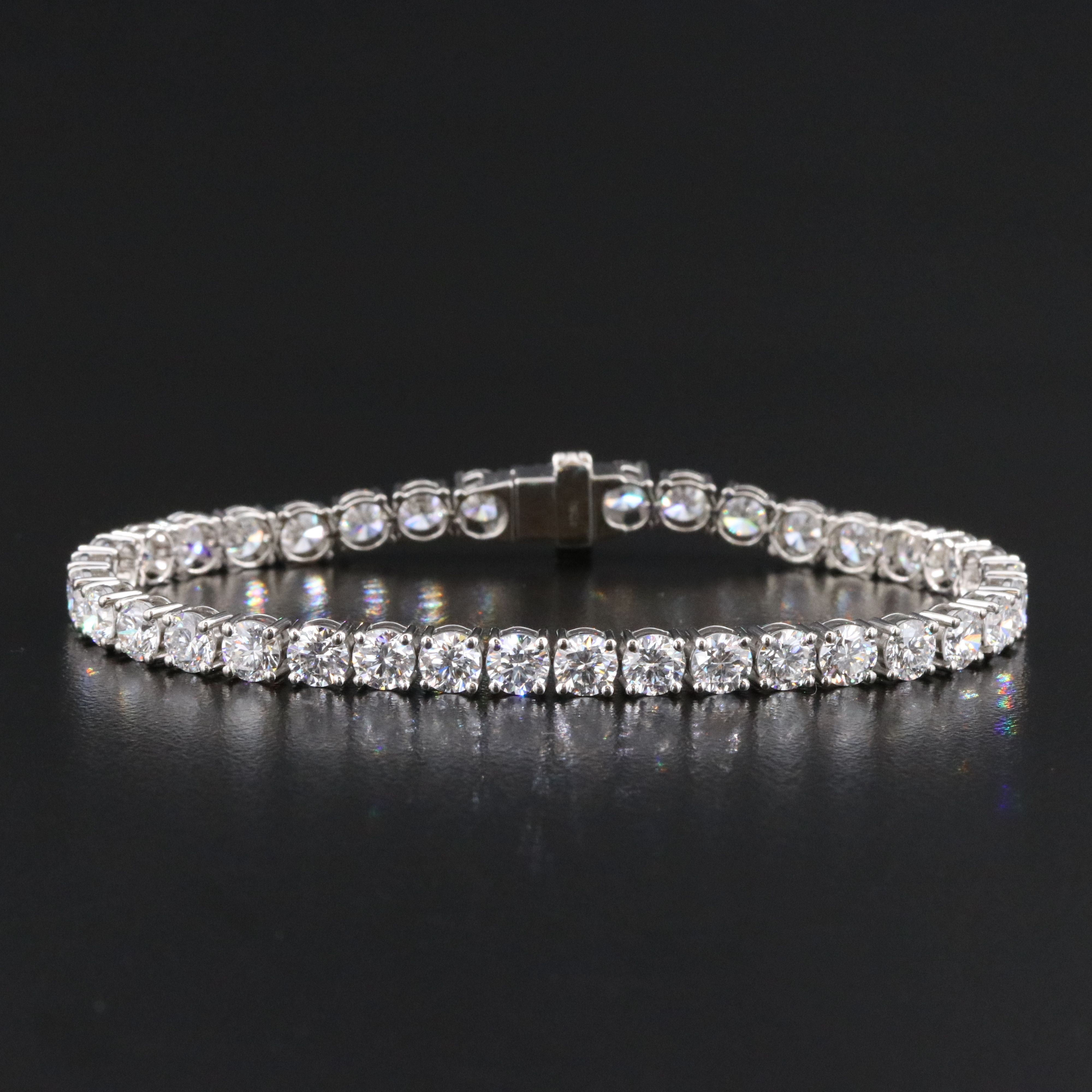 Platinum 13.07 CTW Lab Grown Diamond Line Bracelet