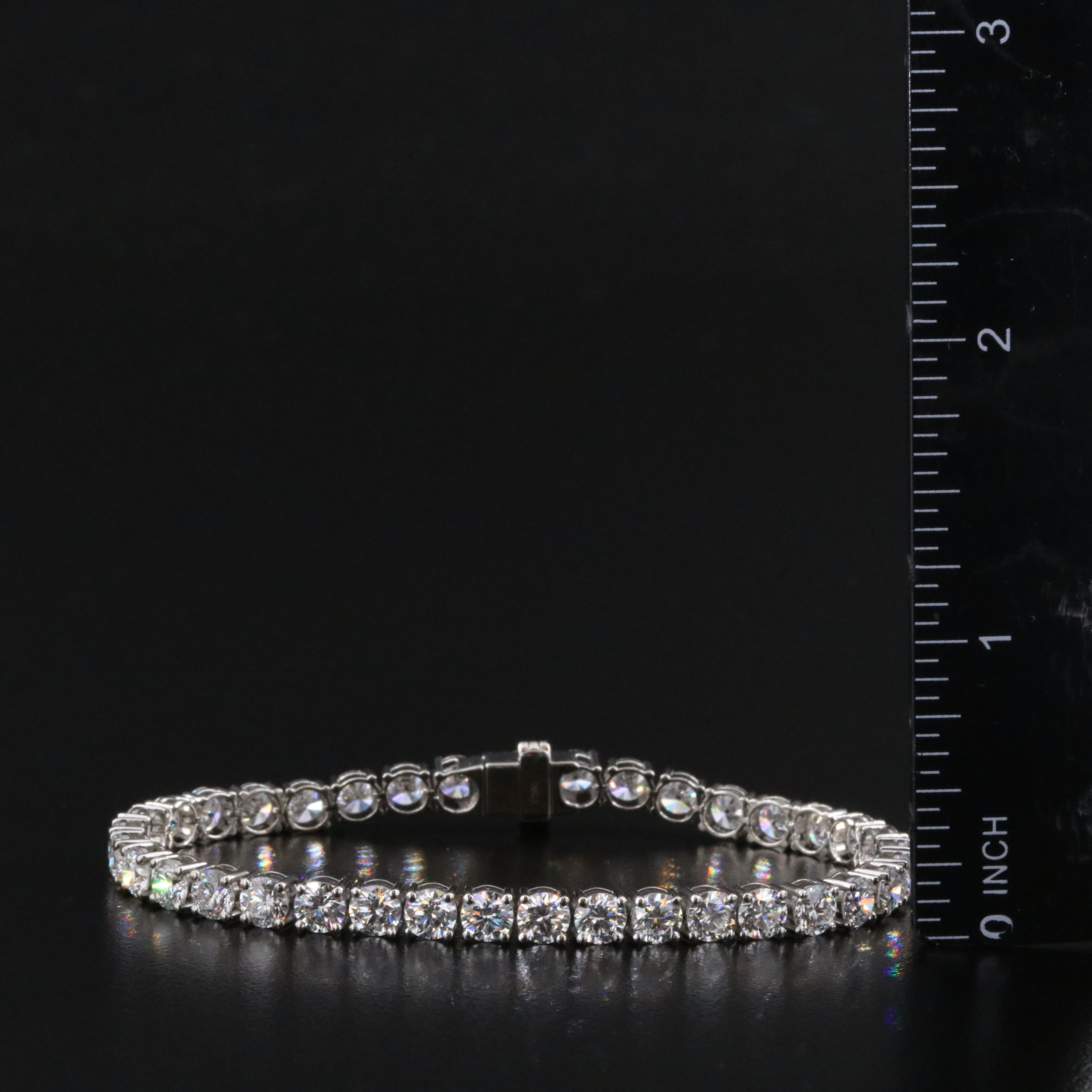 Platinum 13.07 CTW Lab Grown Diamond Line Bracelet