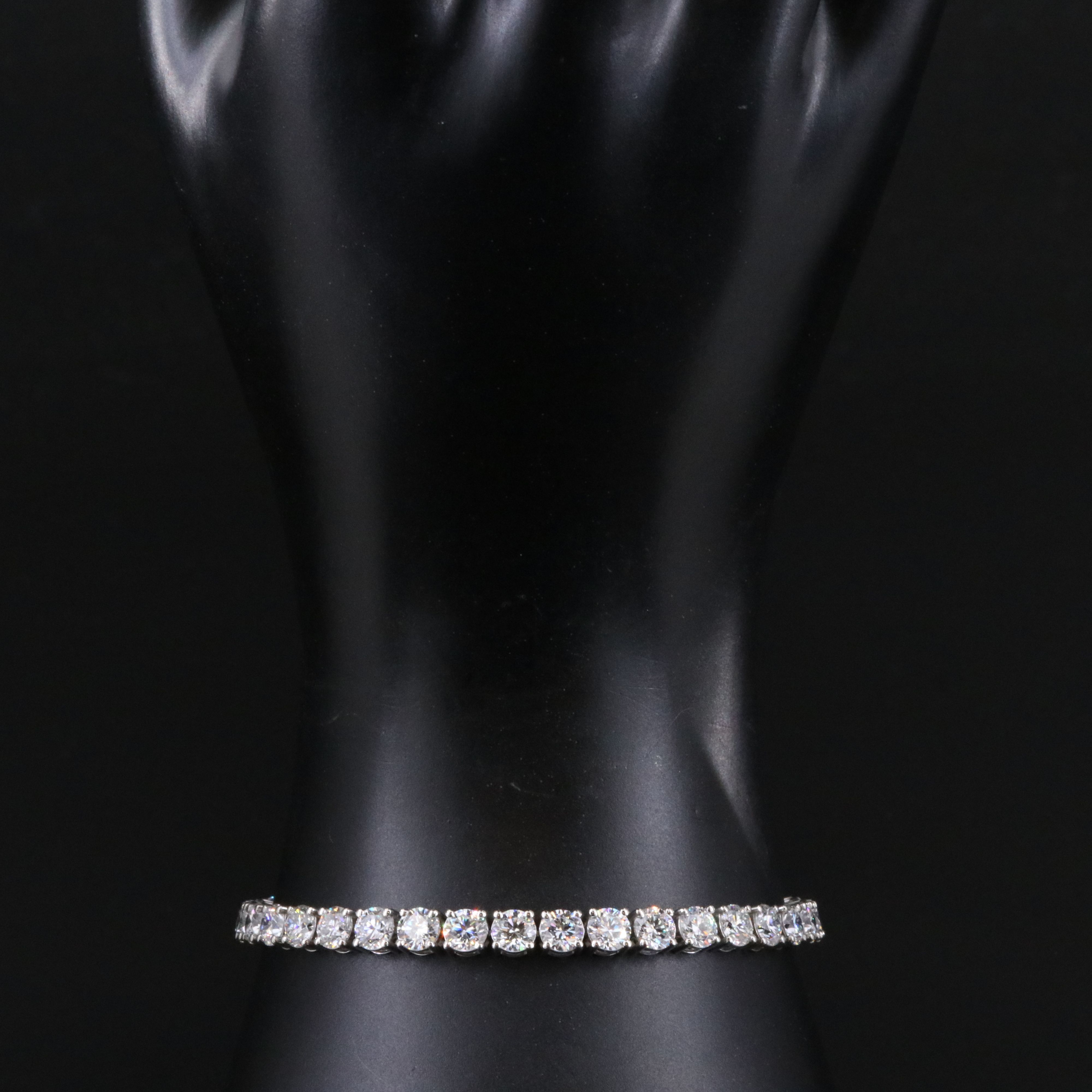 Platinum 13.07 CTW Lab Grown Diamond Line Bracelet