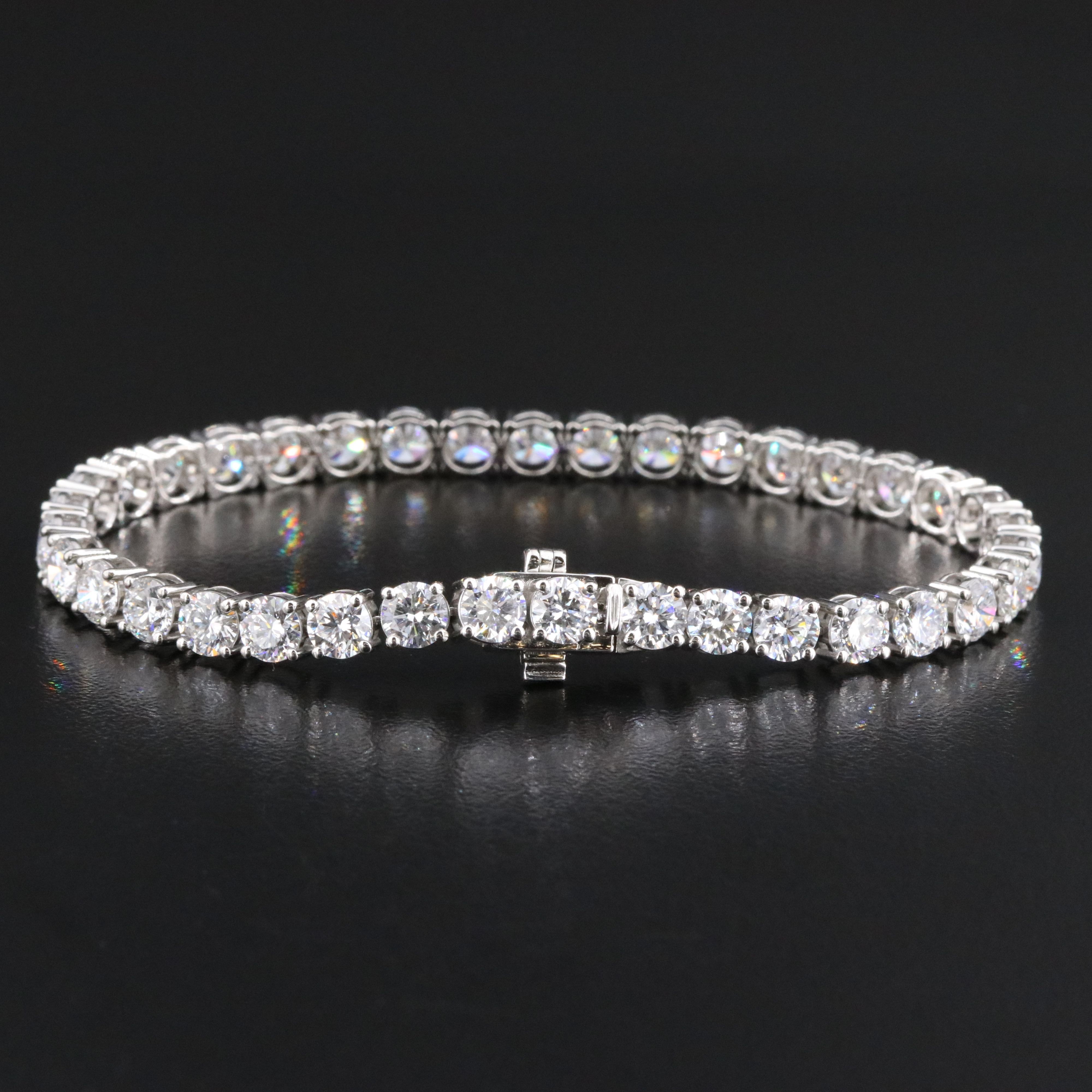 Platinum 13.07 CTW Lab Grown Diamond Line Bracelet