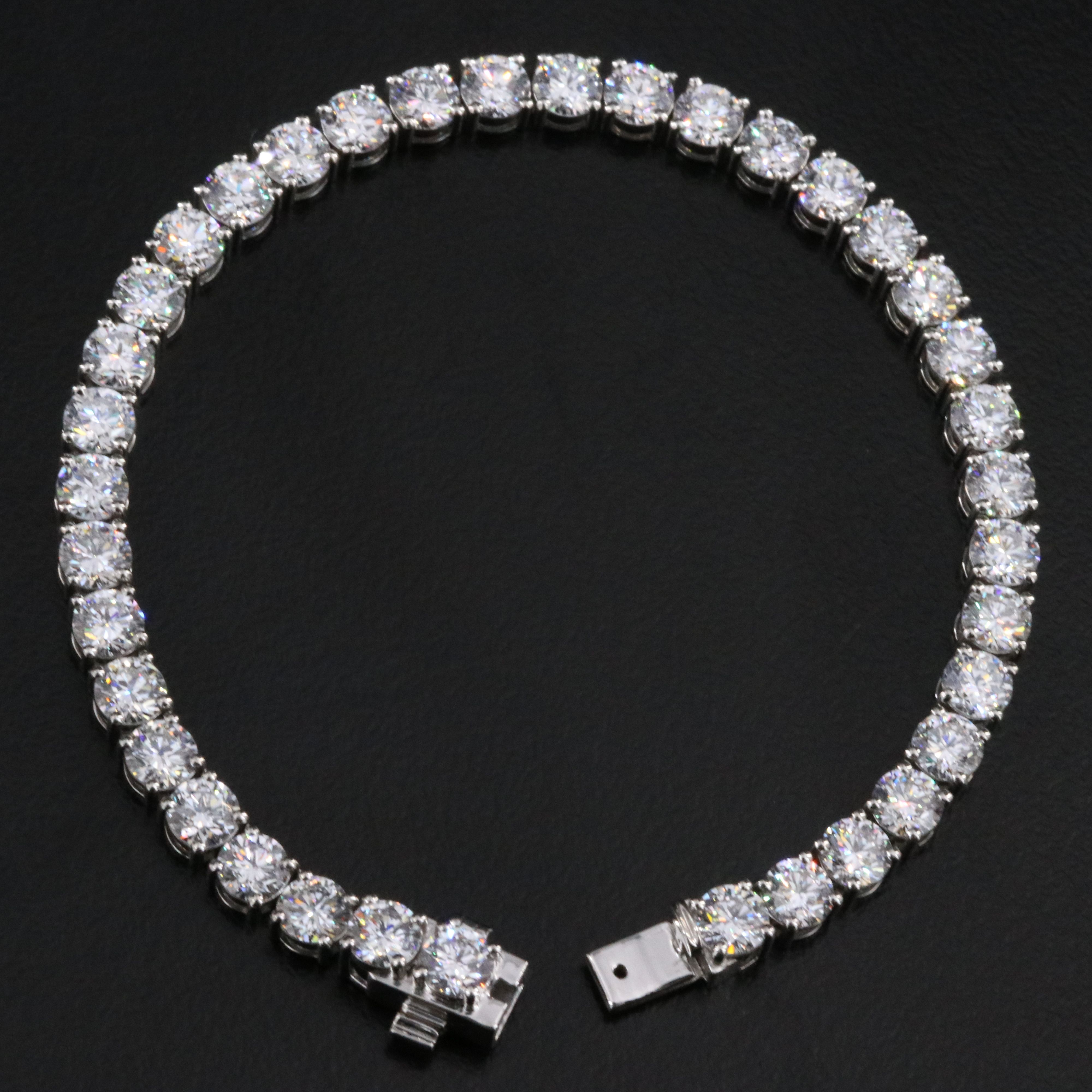 Platinum 13.07 CTW Lab Grown Diamond Line Bracelet
