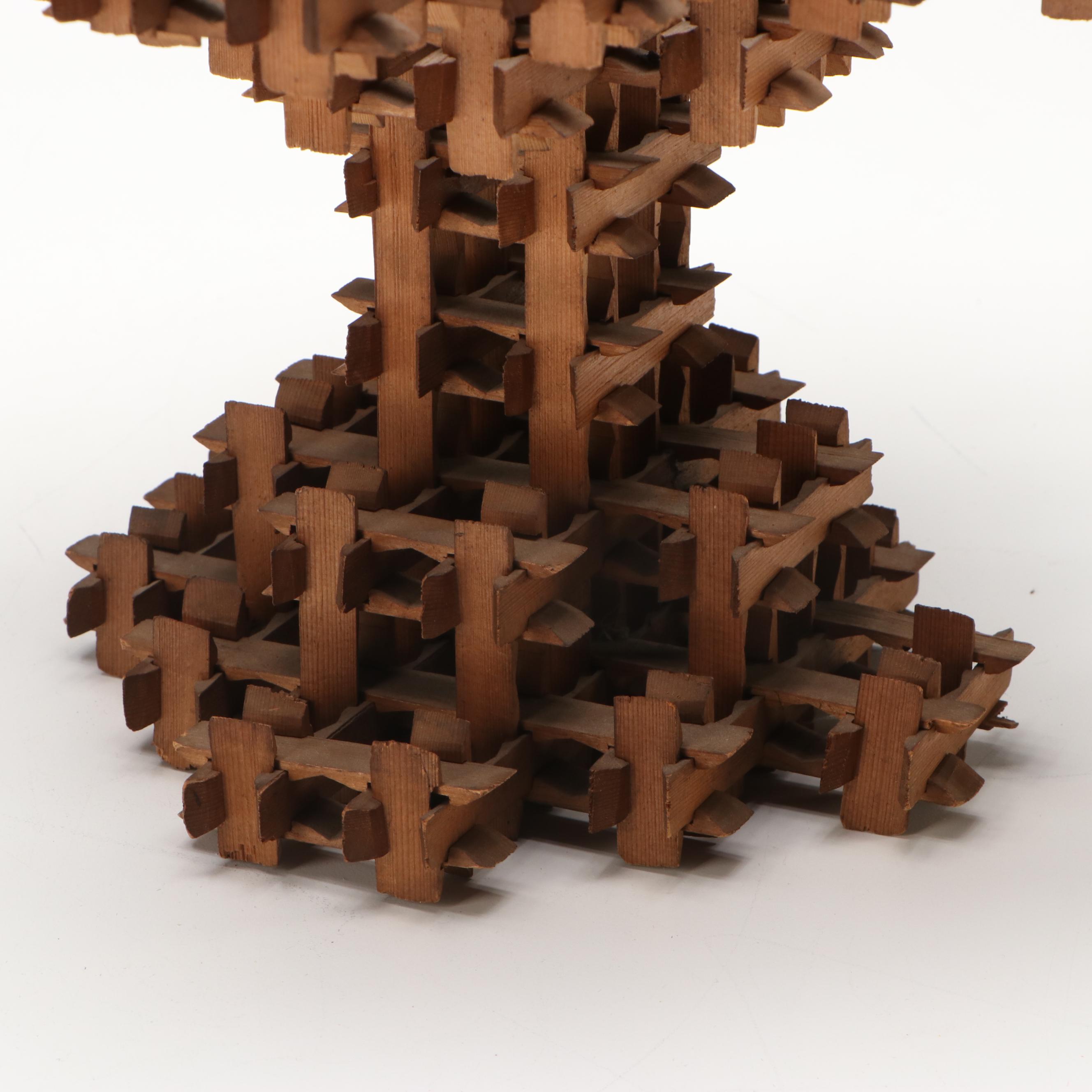 Handcrafted "Crown of Thorns" Tramp Art Compote