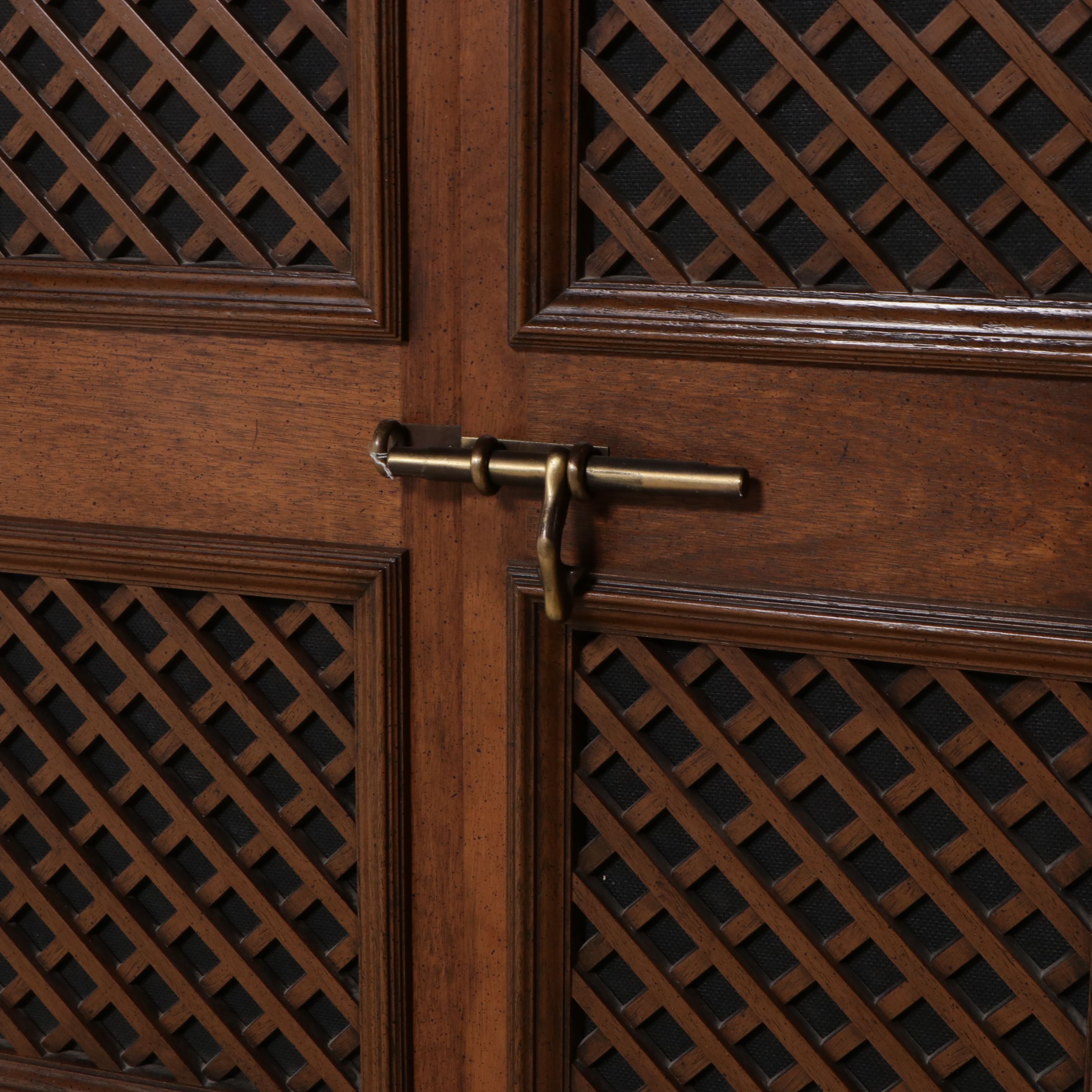 Spanish Style Lattice Front Stereo Cabinet, Mid to Late 20th Century