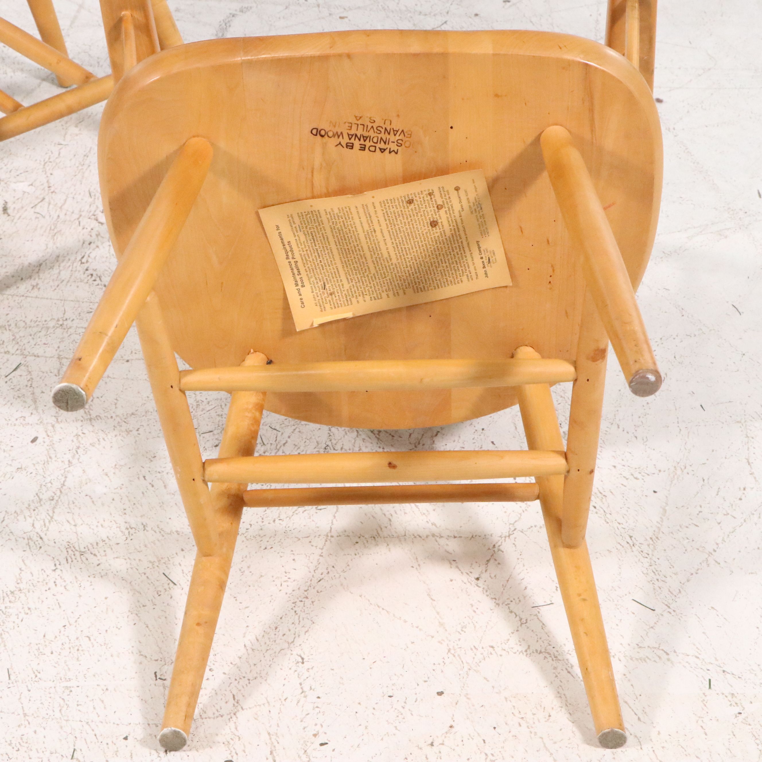 Five Piece Dining Set with John Boos & Company Windsor Style Chairs