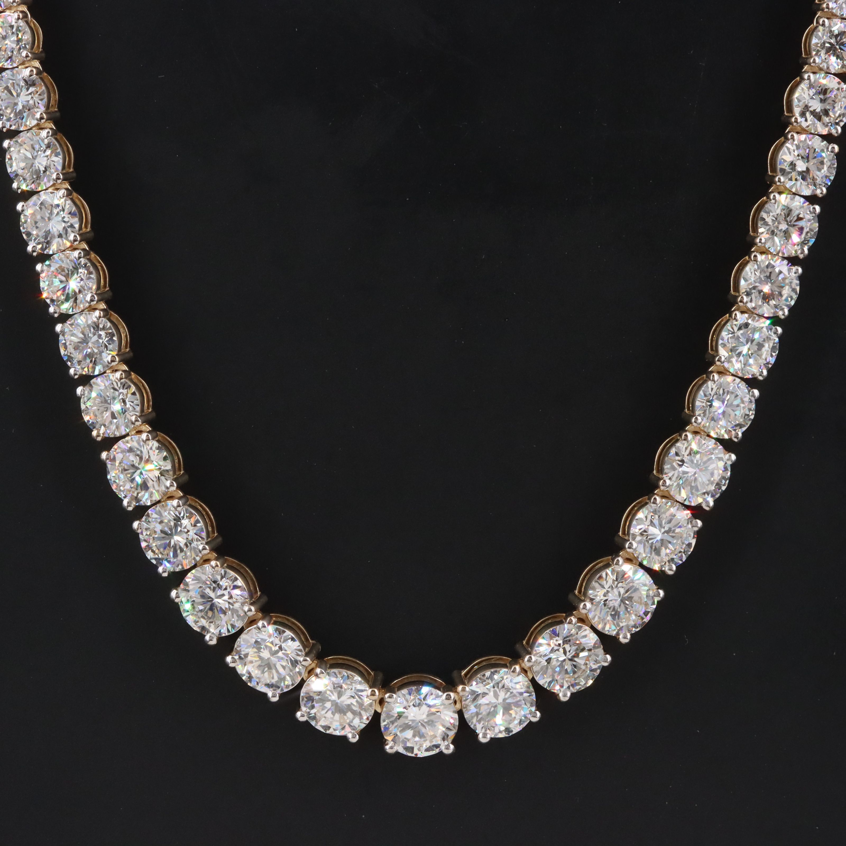 14K 25.57 CTW Lab Grown Diamond Rivière Necklace