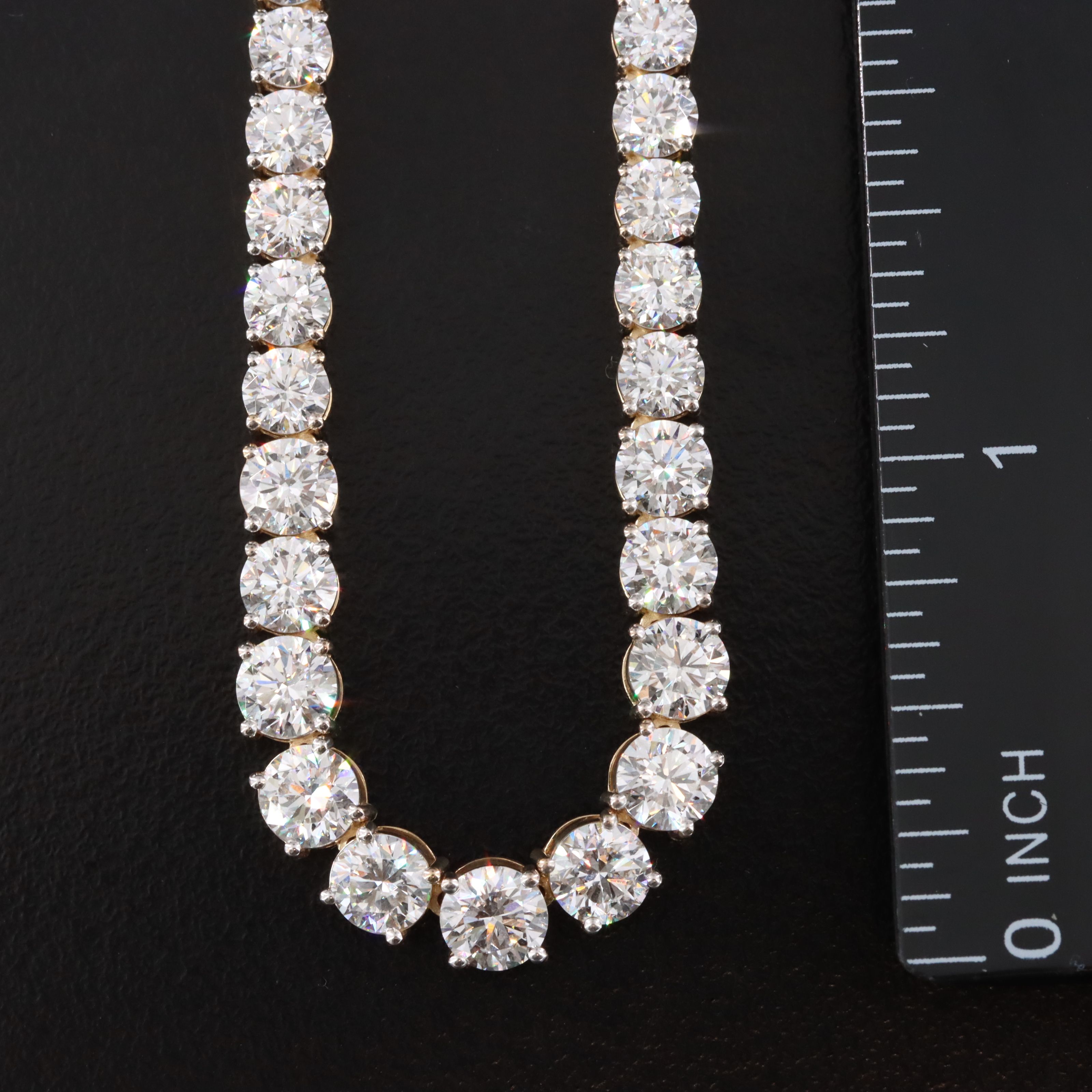 14K 25.57 CTW Lab Grown Diamond Rivière Necklace