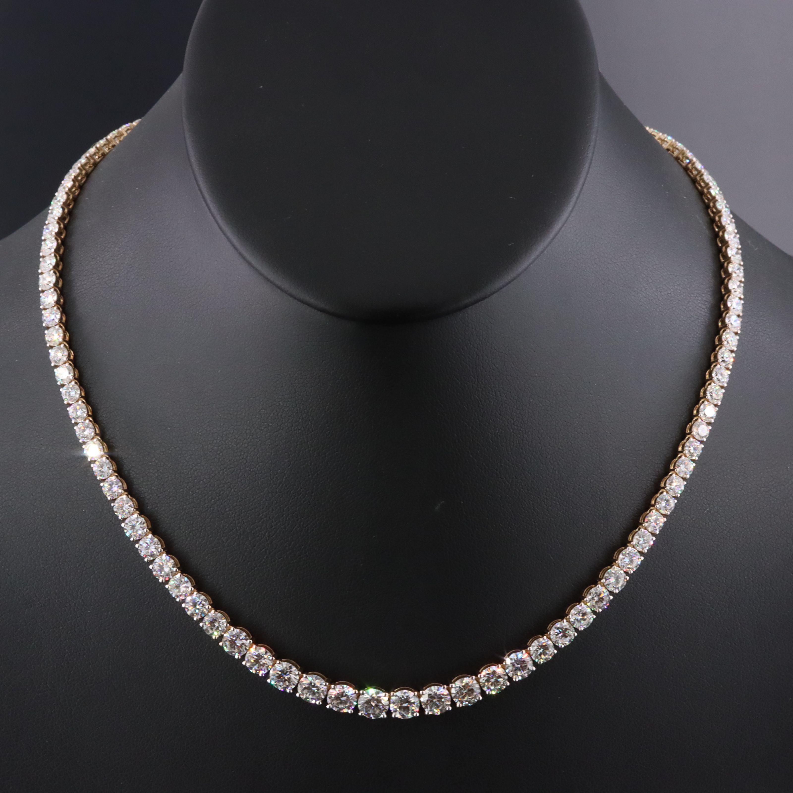 14K 25.57 CTW Lab Grown Diamond Rivière Necklace