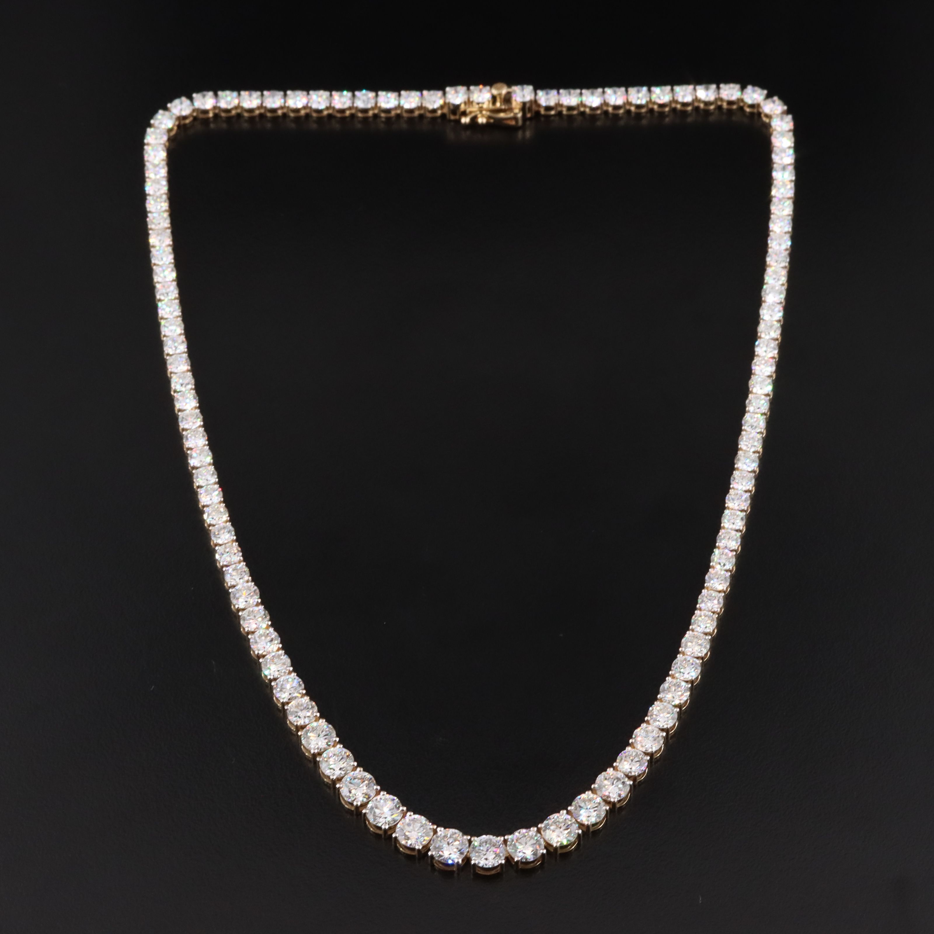 14K 25.57 CTW Lab Grown Diamond Rivière Necklace