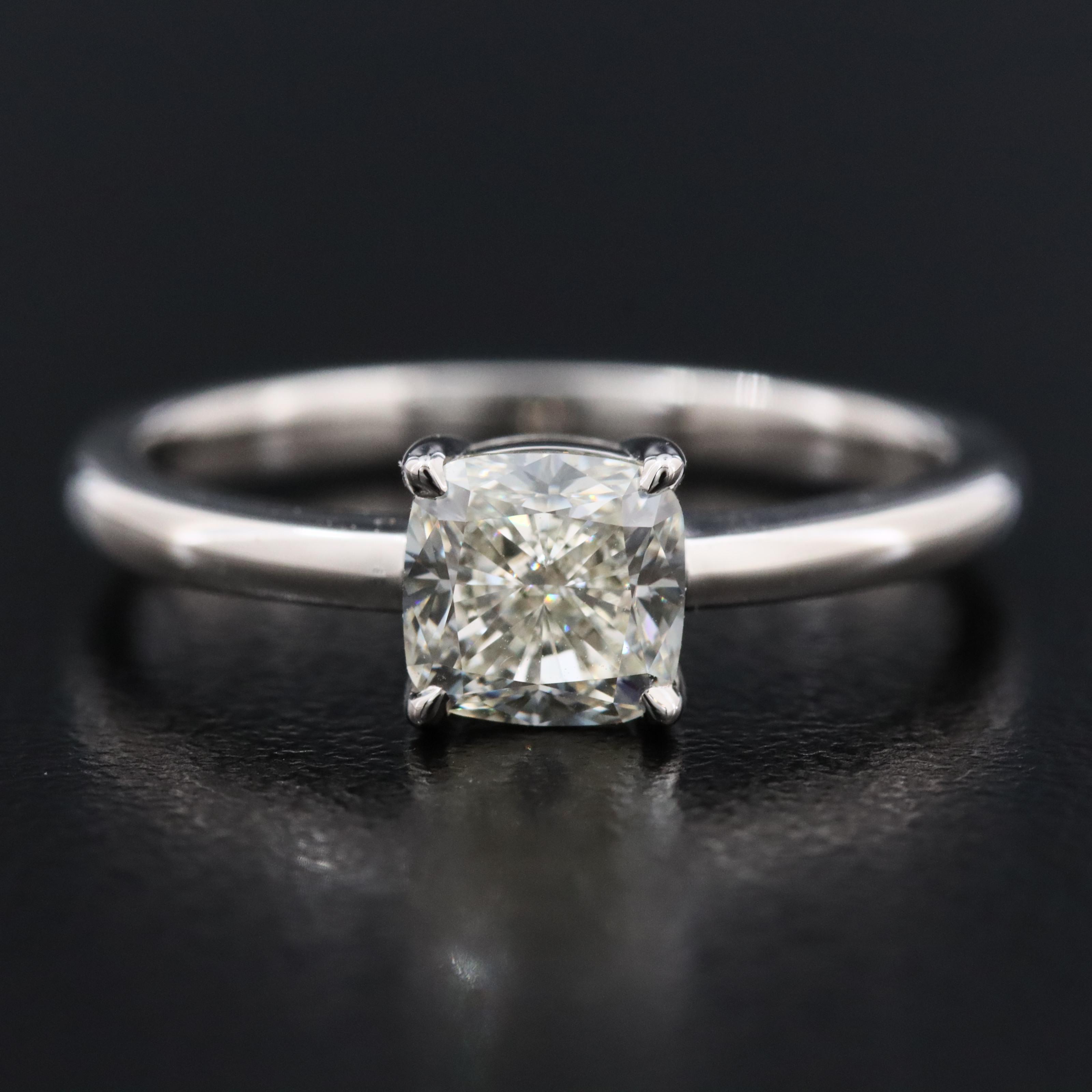 Platinum 1.00 CT Diamond Solitaire Ring with GIA Report