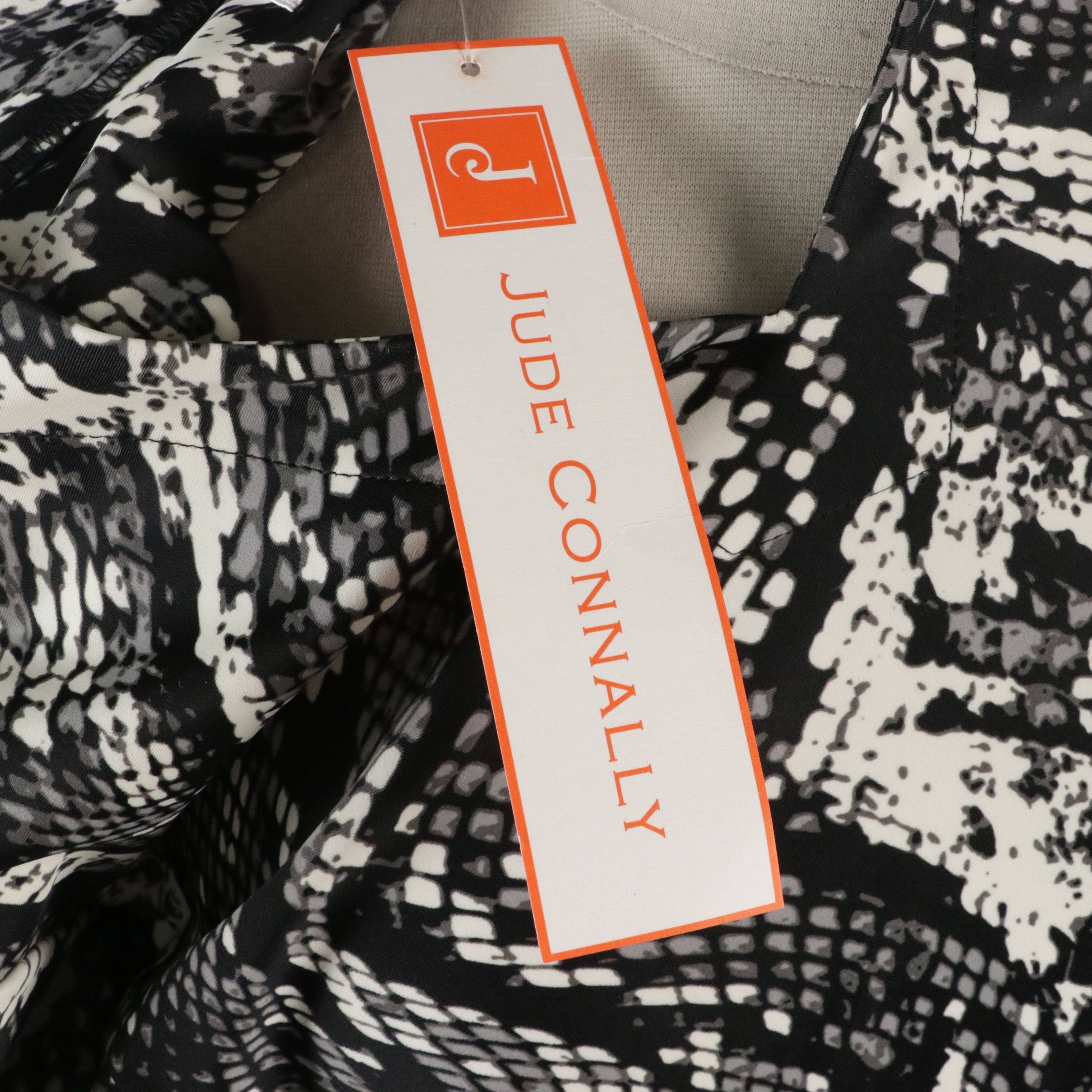 Jude Connally "Cecilia" Faux Leather Midi Dress and "Tammi" Python Print Dress