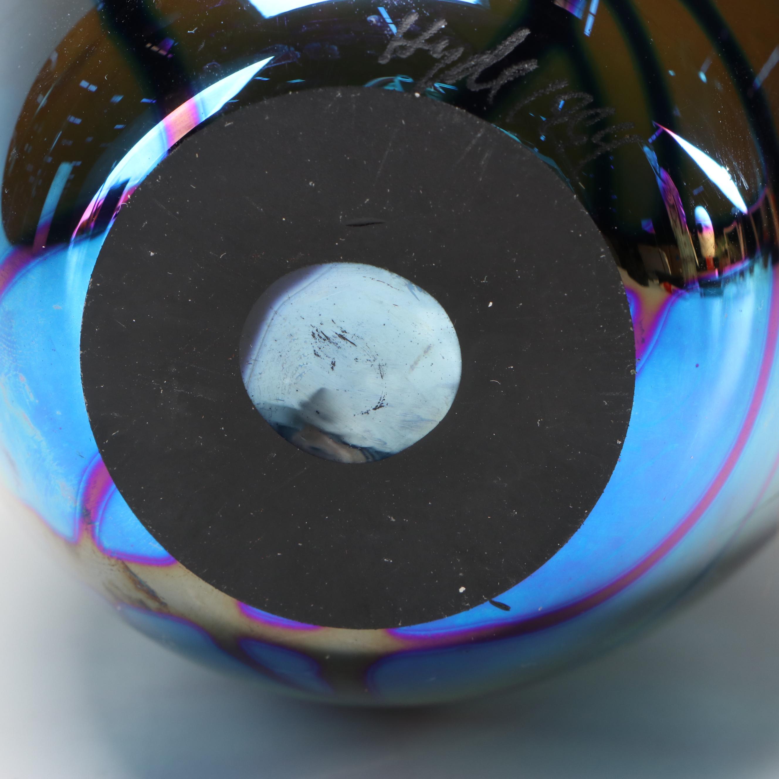 Elaine Hyde Iridescent Glass Vase, 1994