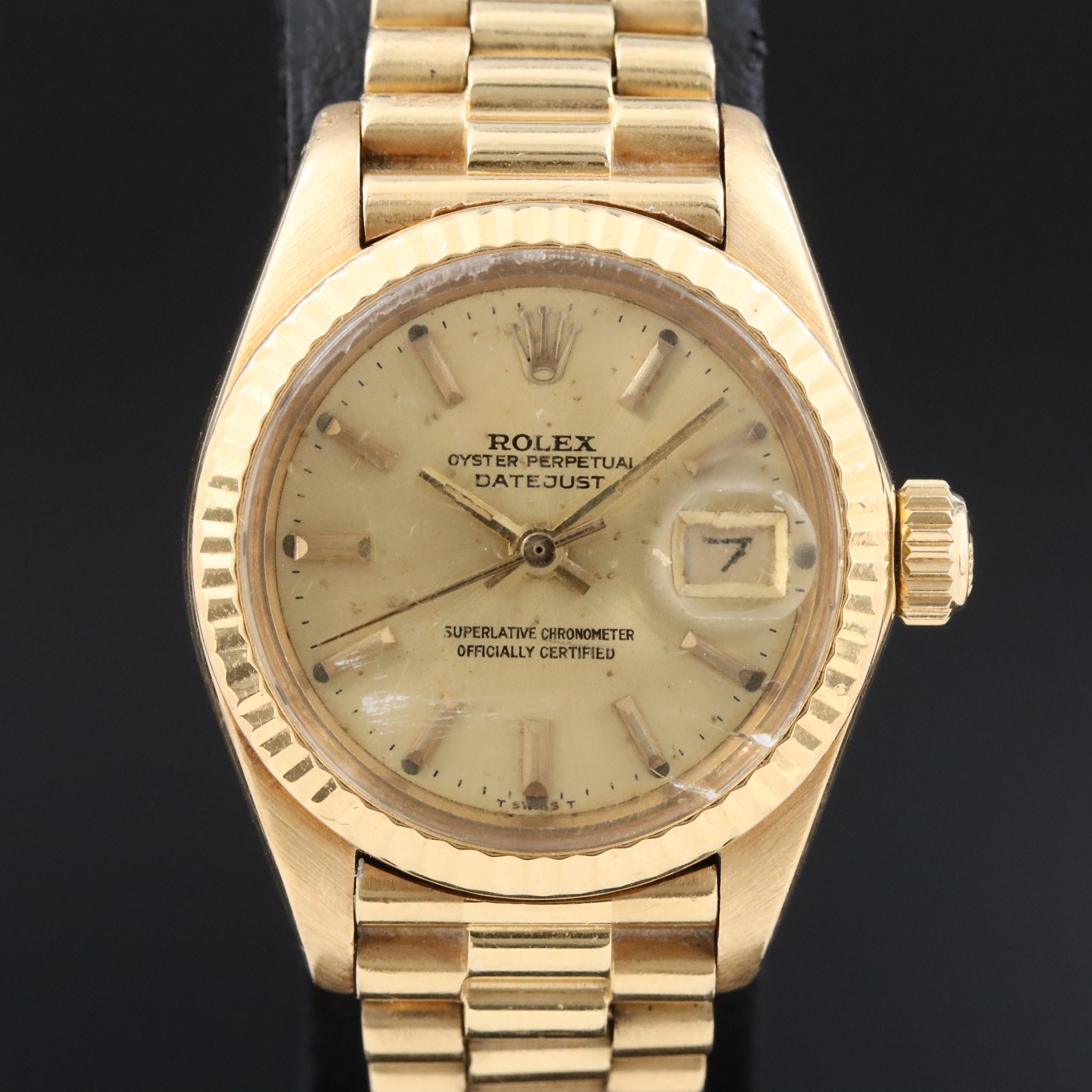 18K Rolex Datejust 6917 Vintage Watch c.1981