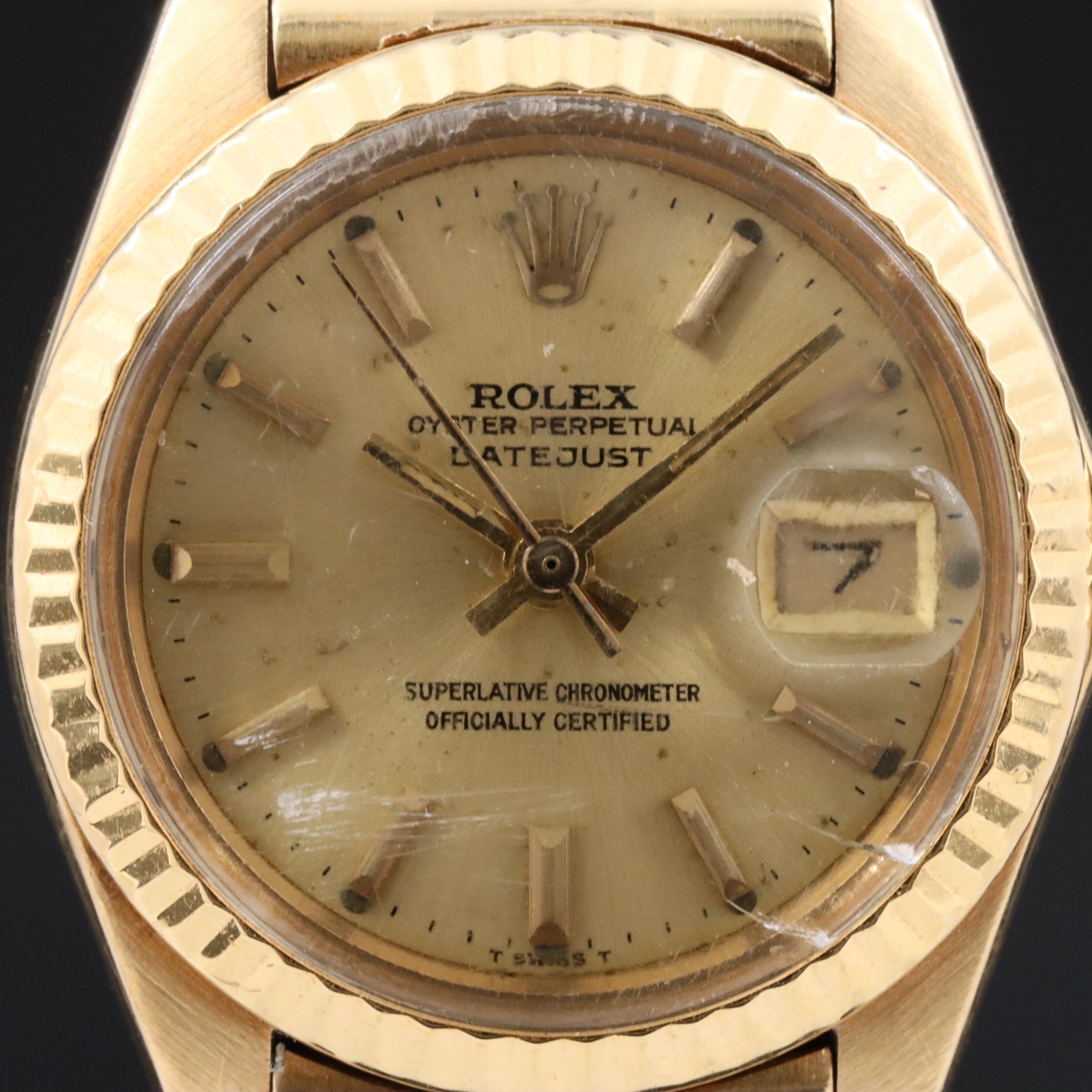 18K Rolex Datejust 6917 Vintage Watch c.1981
