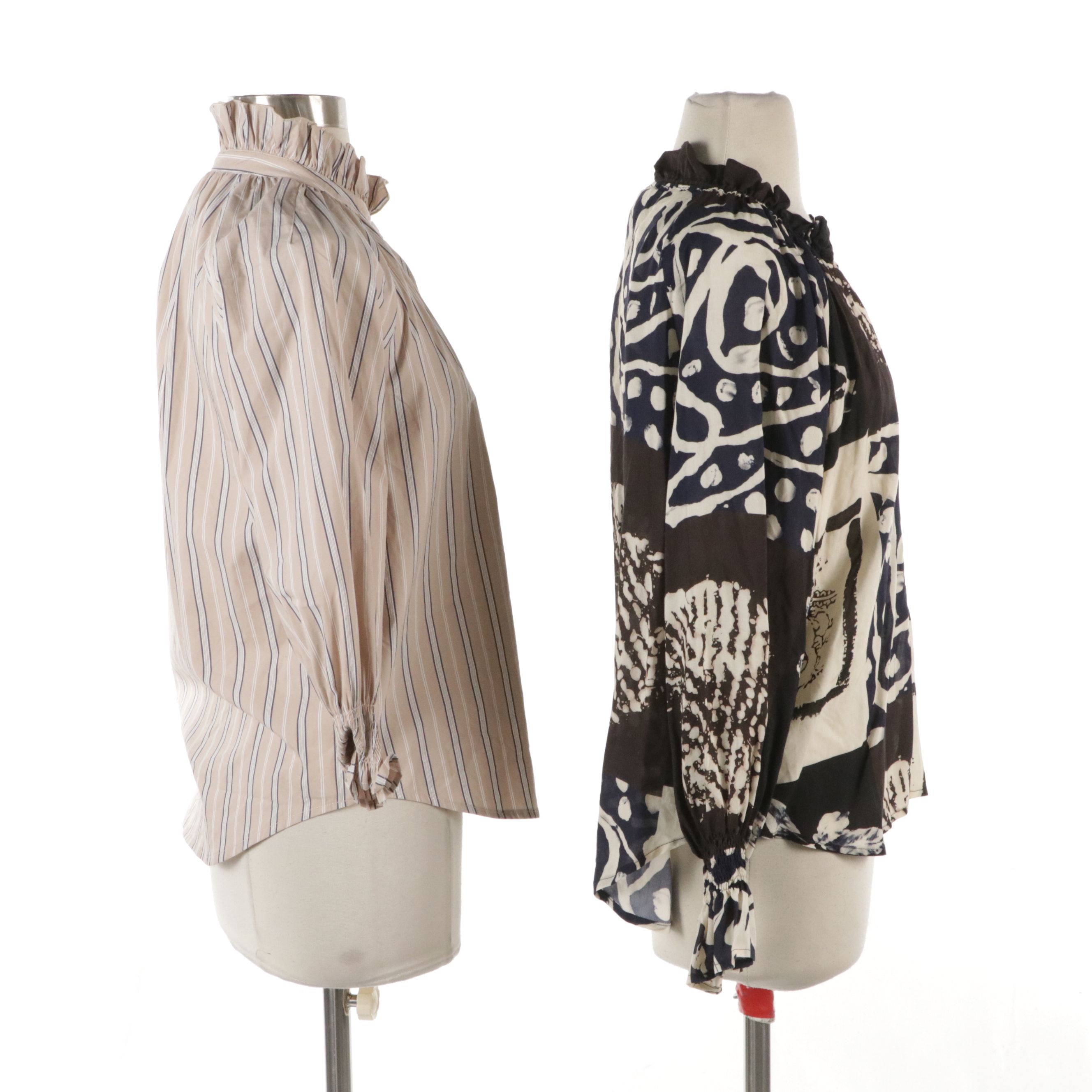 Finley Printed Long Sleeve and Button-Down Blouses, With Tags