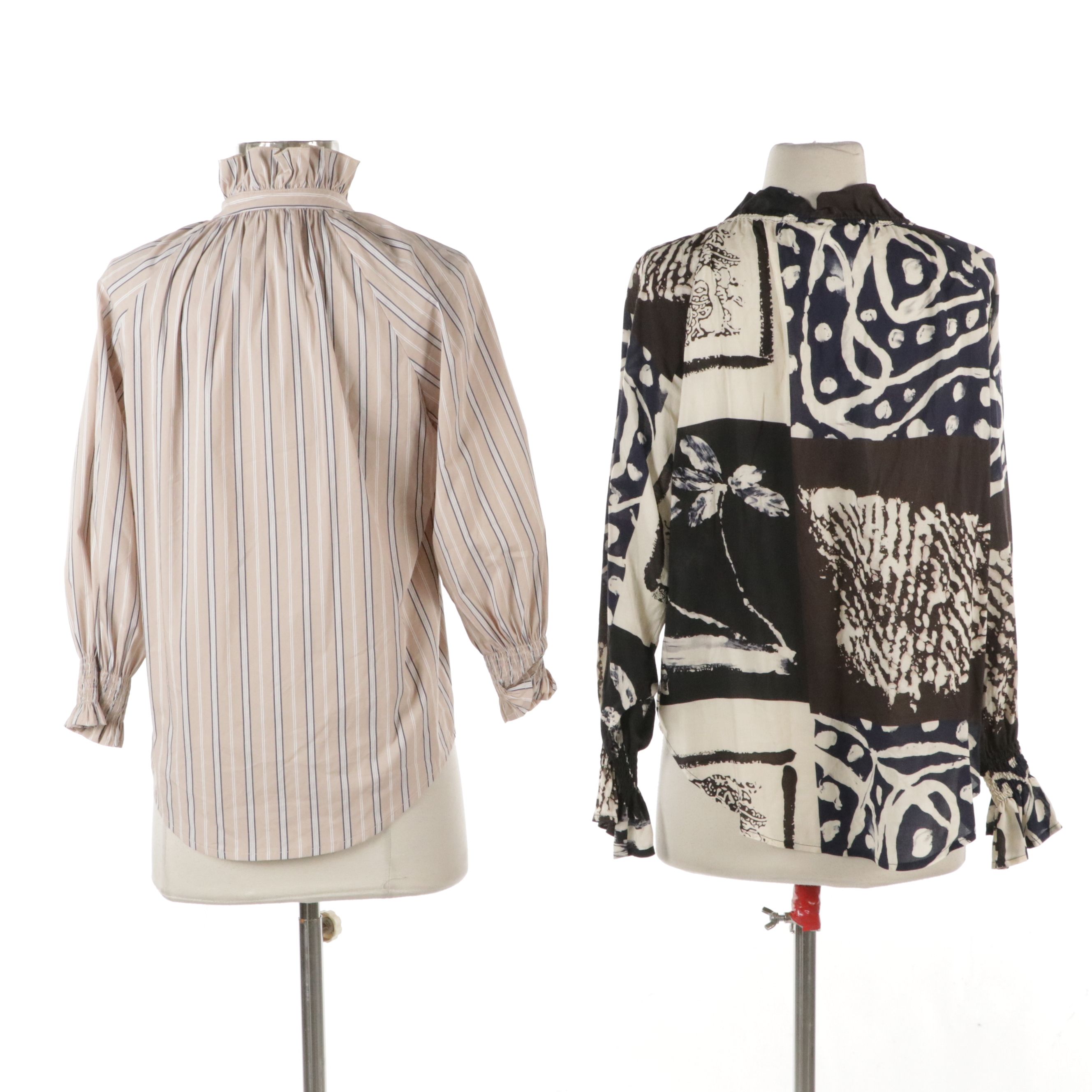 Finley Printed Long Sleeve and Button-Down Blouses, With Tags