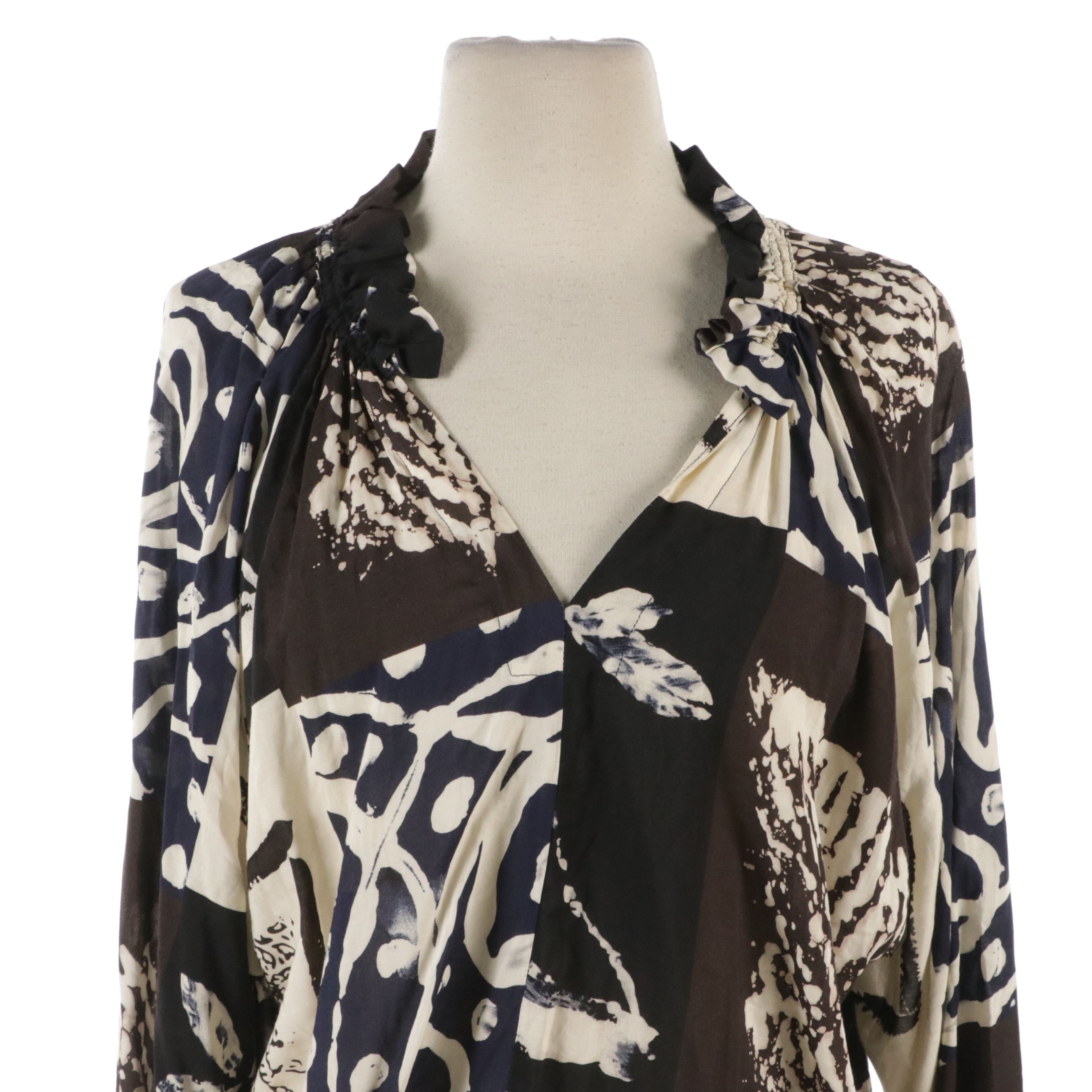 Finley Printed Long Sleeve and Button-Down Blouses, With Tags
