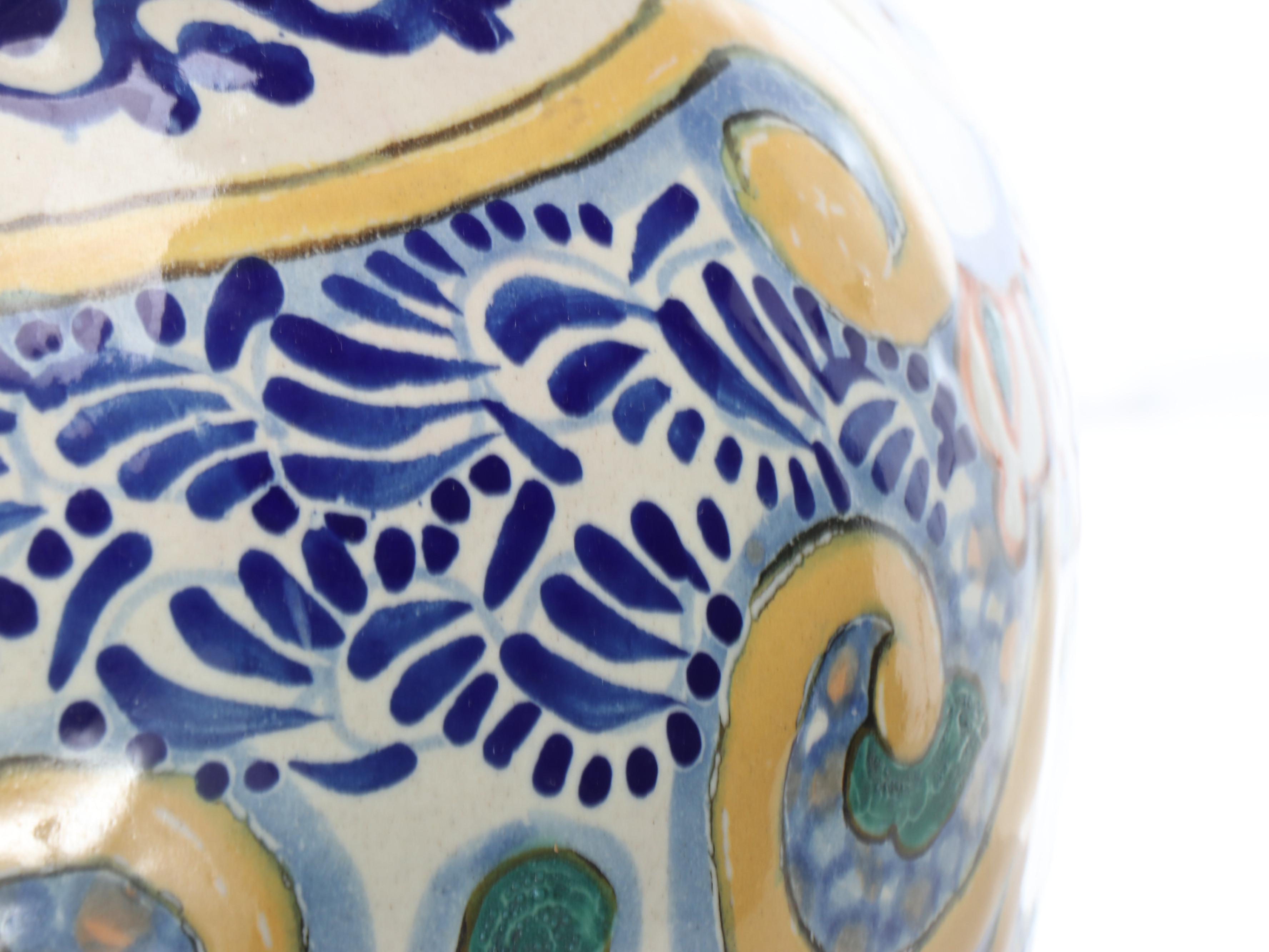 Pair of Mexican Talavera Tibores