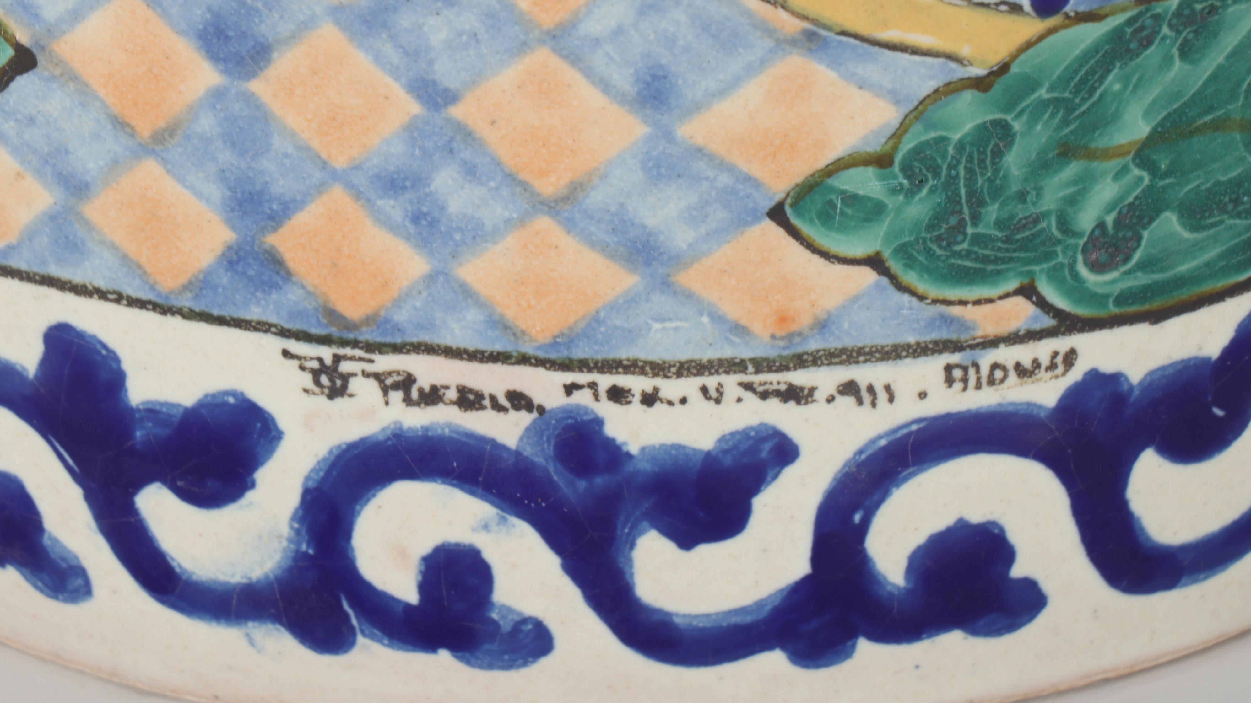 Pair of Mexican Talavera Tibores