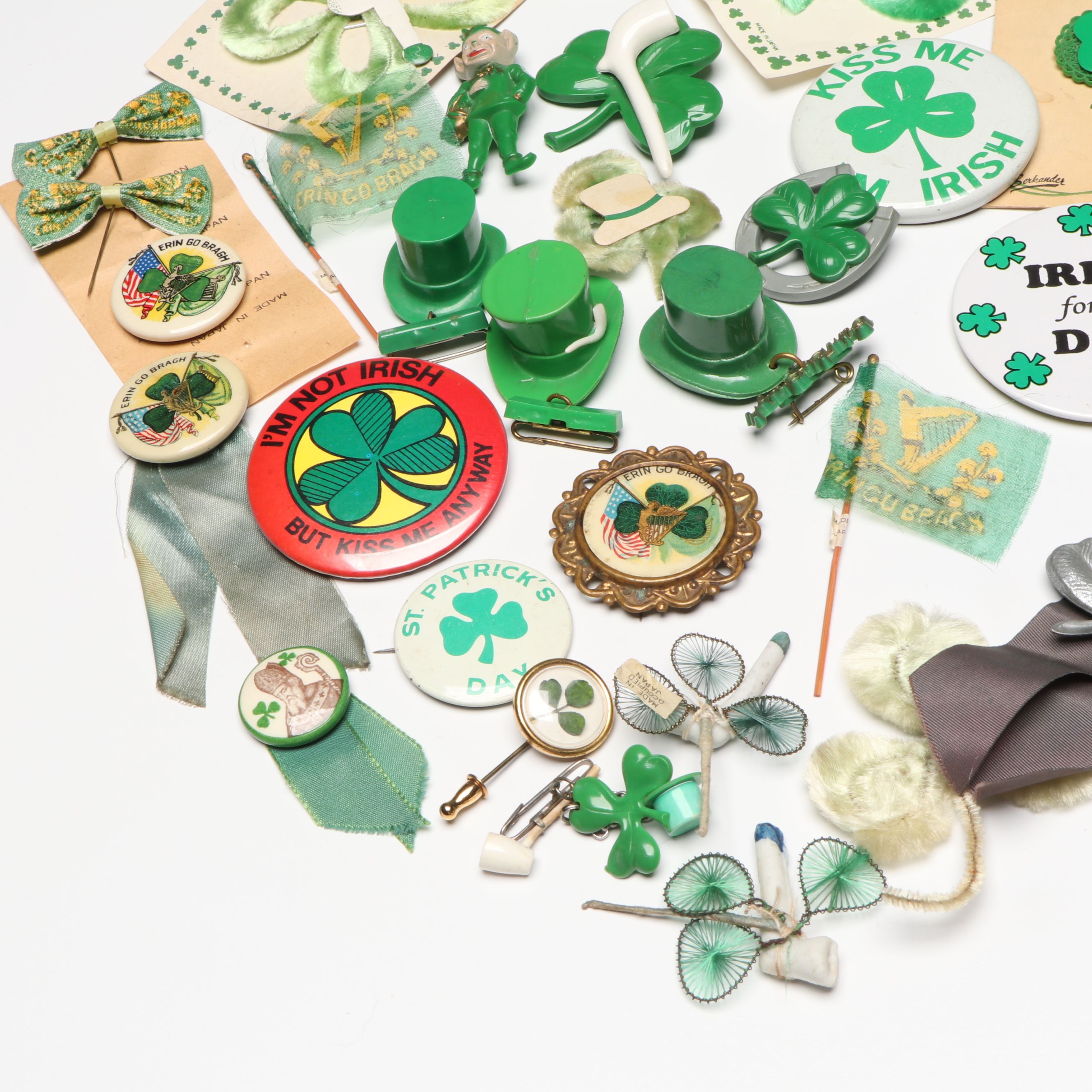 St. Patrick's Day Pins with Vintage Candy Boxes and More Seasonal Décor