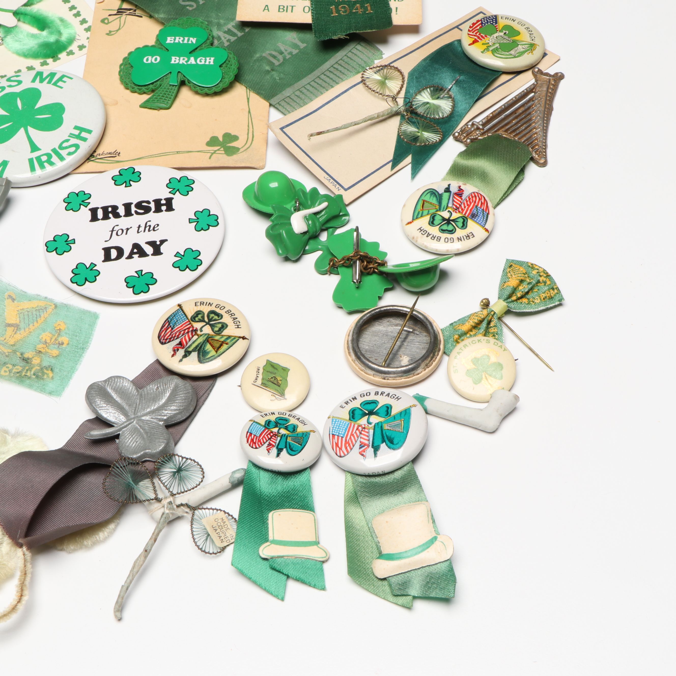 St. Patrick's Day Pins with Vintage Candy Boxes and More Seasonal Décor