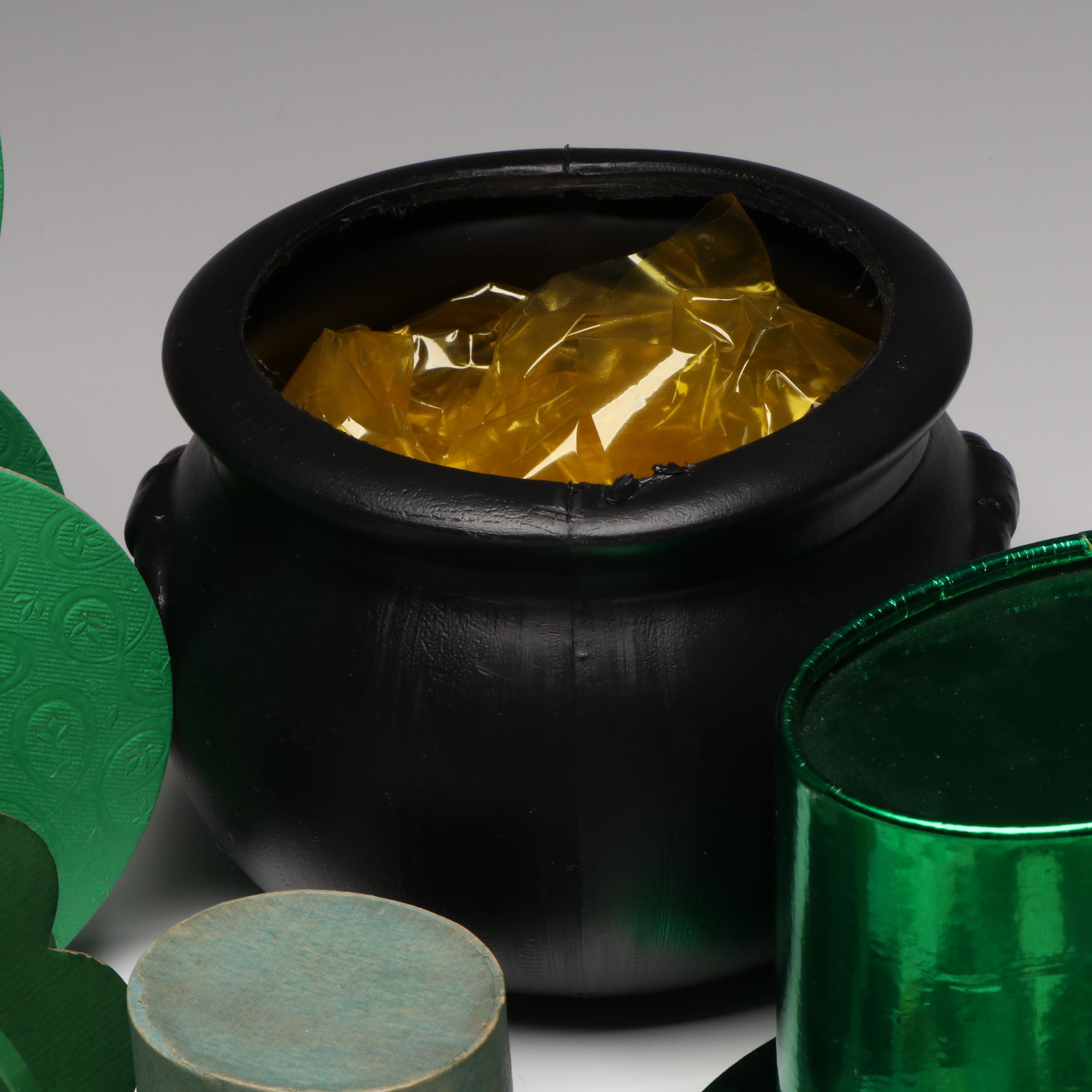 St. Patrick's Day Pins with Vintage Candy Boxes and More Seasonal Décor