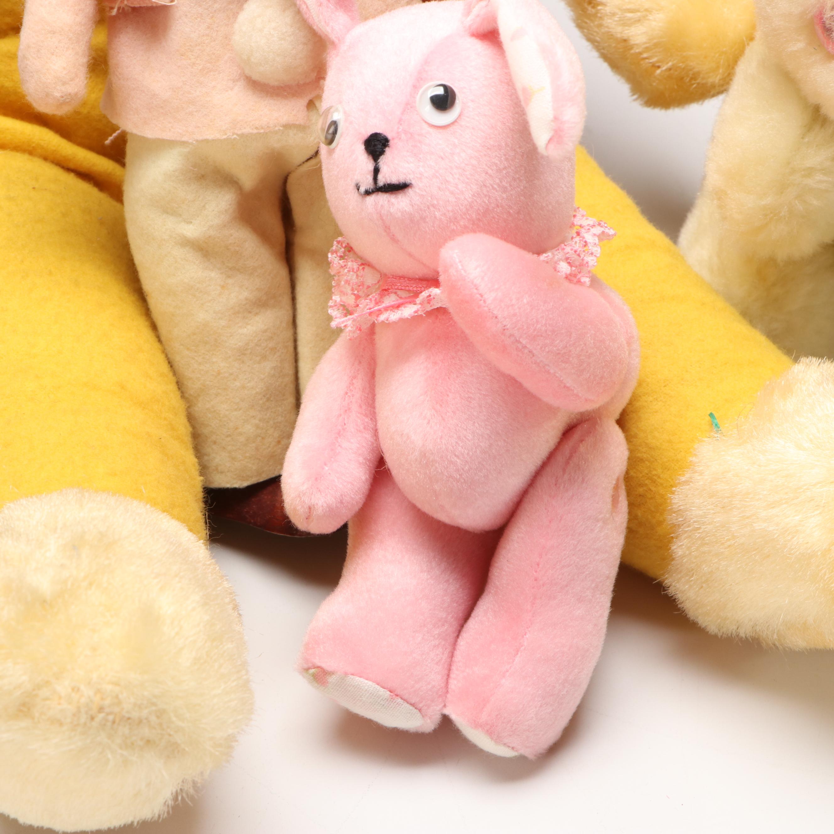Vintage Stuffed Toy Bunnies and Lambs