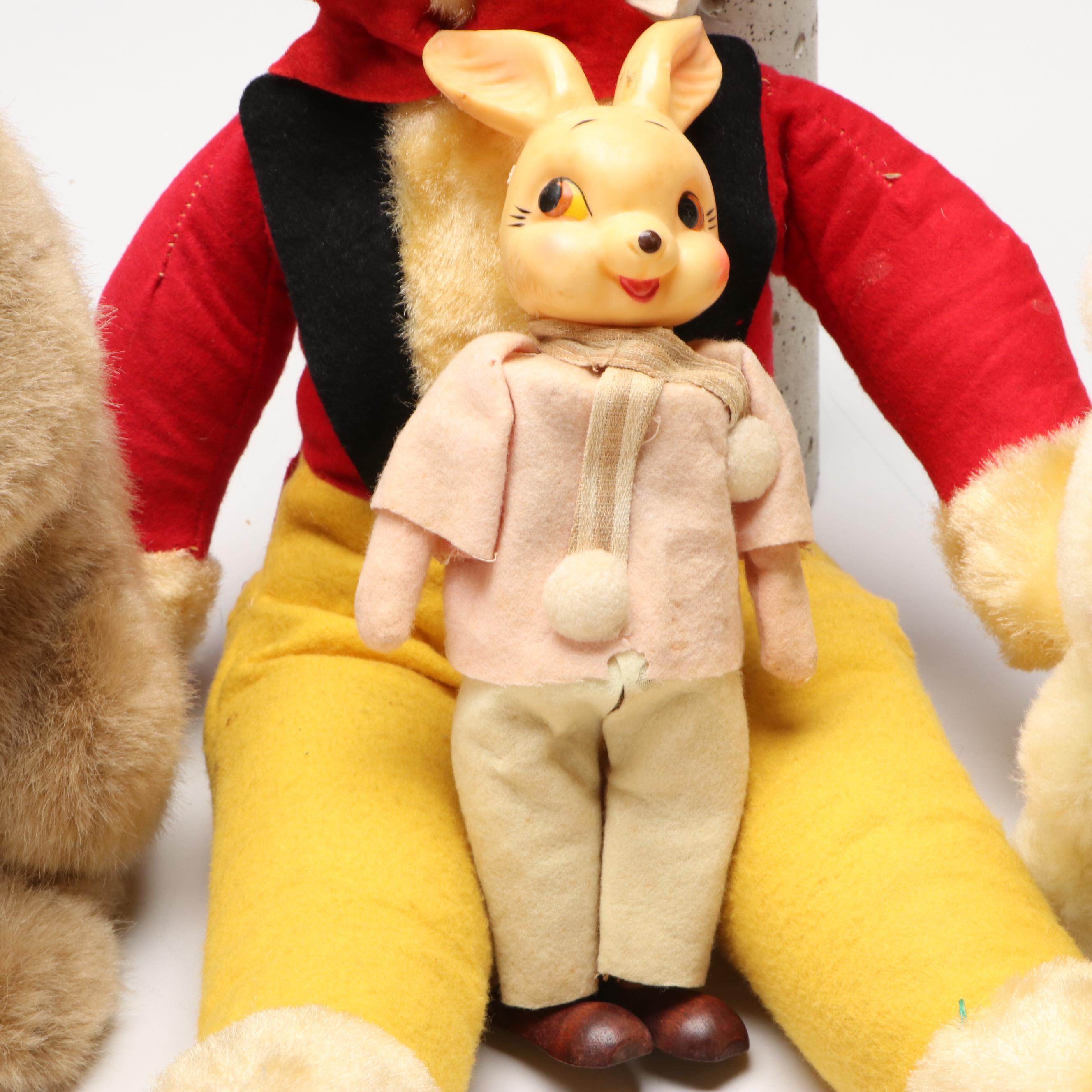 Vintage Stuffed Toy Bunnies and Lambs