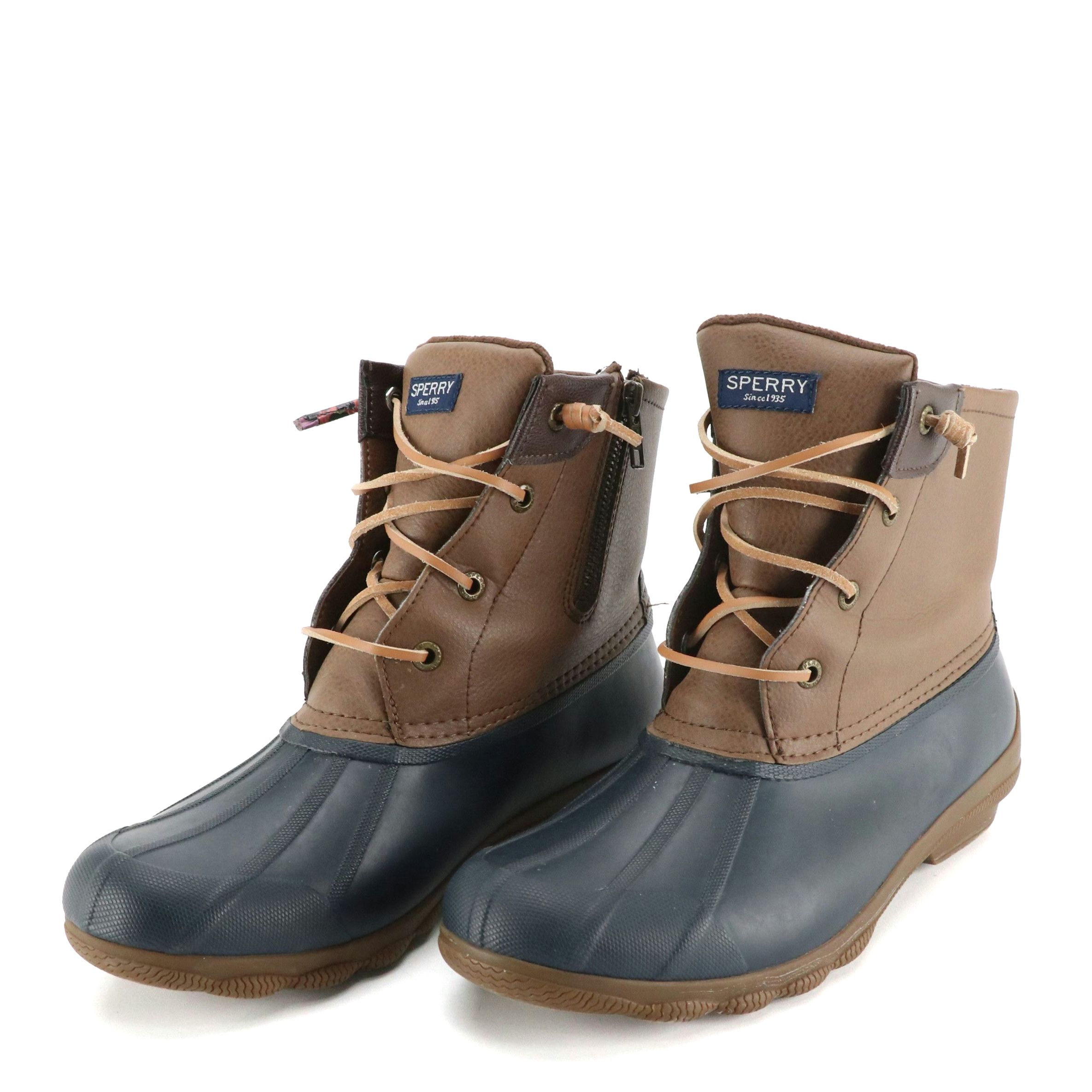 Sperry Syren Gulf Duck Boot in Navy/Brown
