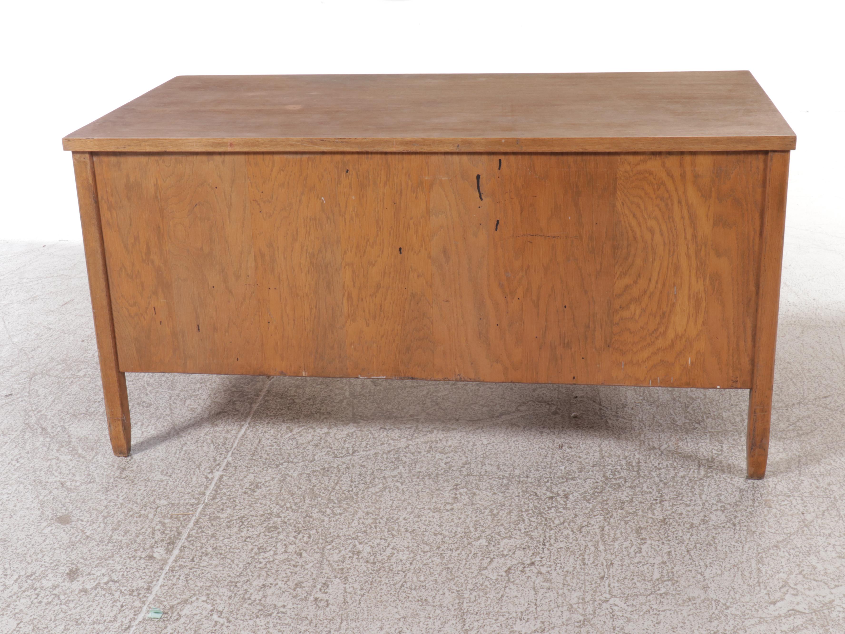 Oak Kneehole Desk, Early 20th Century