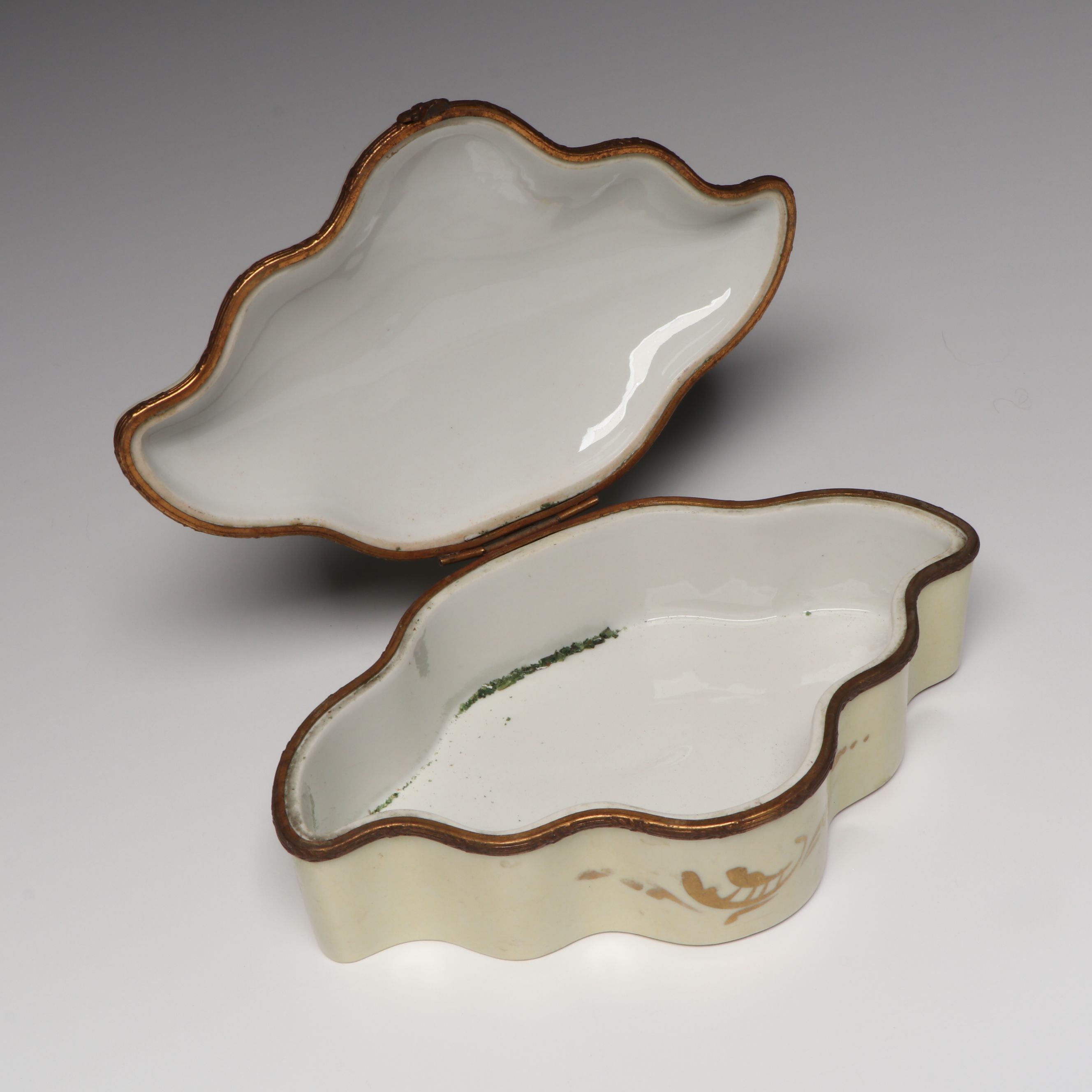 Royal Vienna Style Porcelain Box with Fruit Knives and Other Utensils