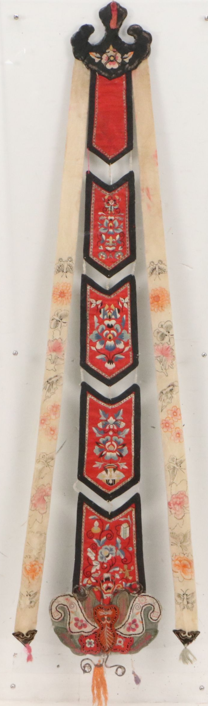 Hand-Embroidered Chinese School Ornamental Textile